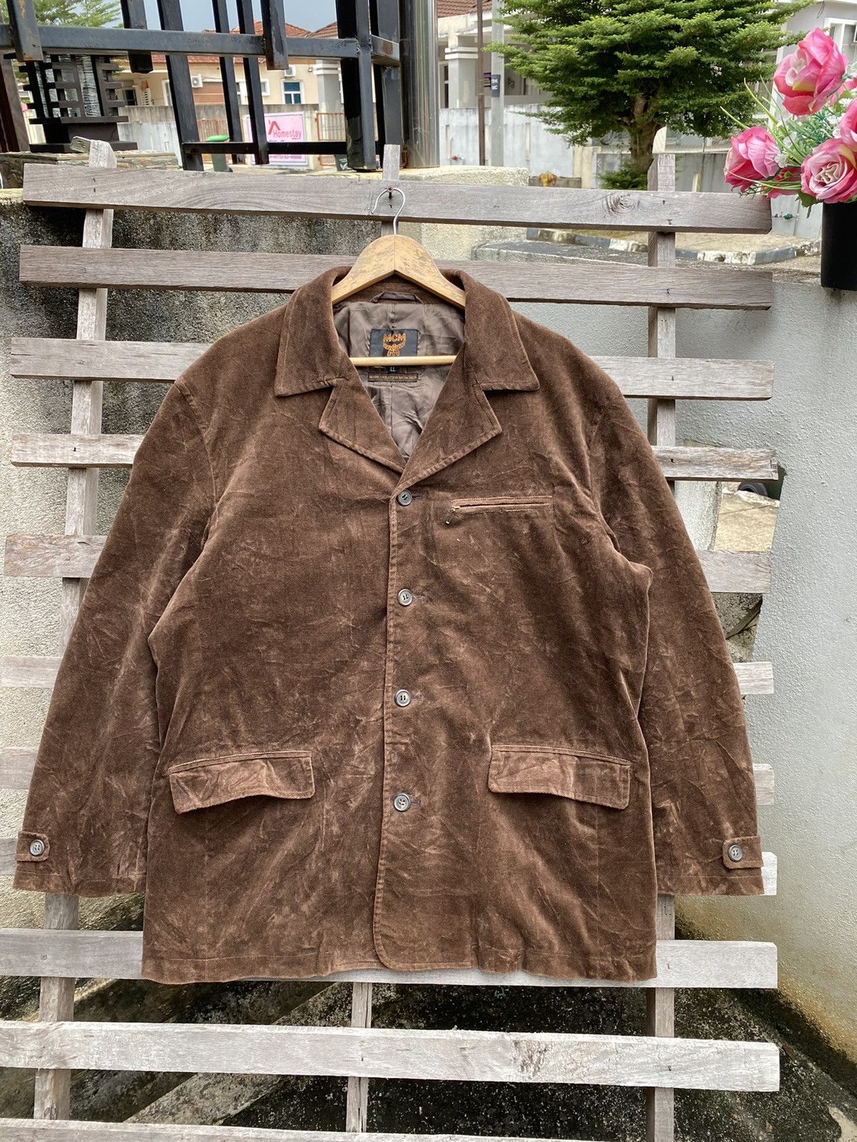 Vintage Vintage 90s MCM Velvet Chore Jacket Size US XL / EU 56 / 4 - 2 Thumbnail