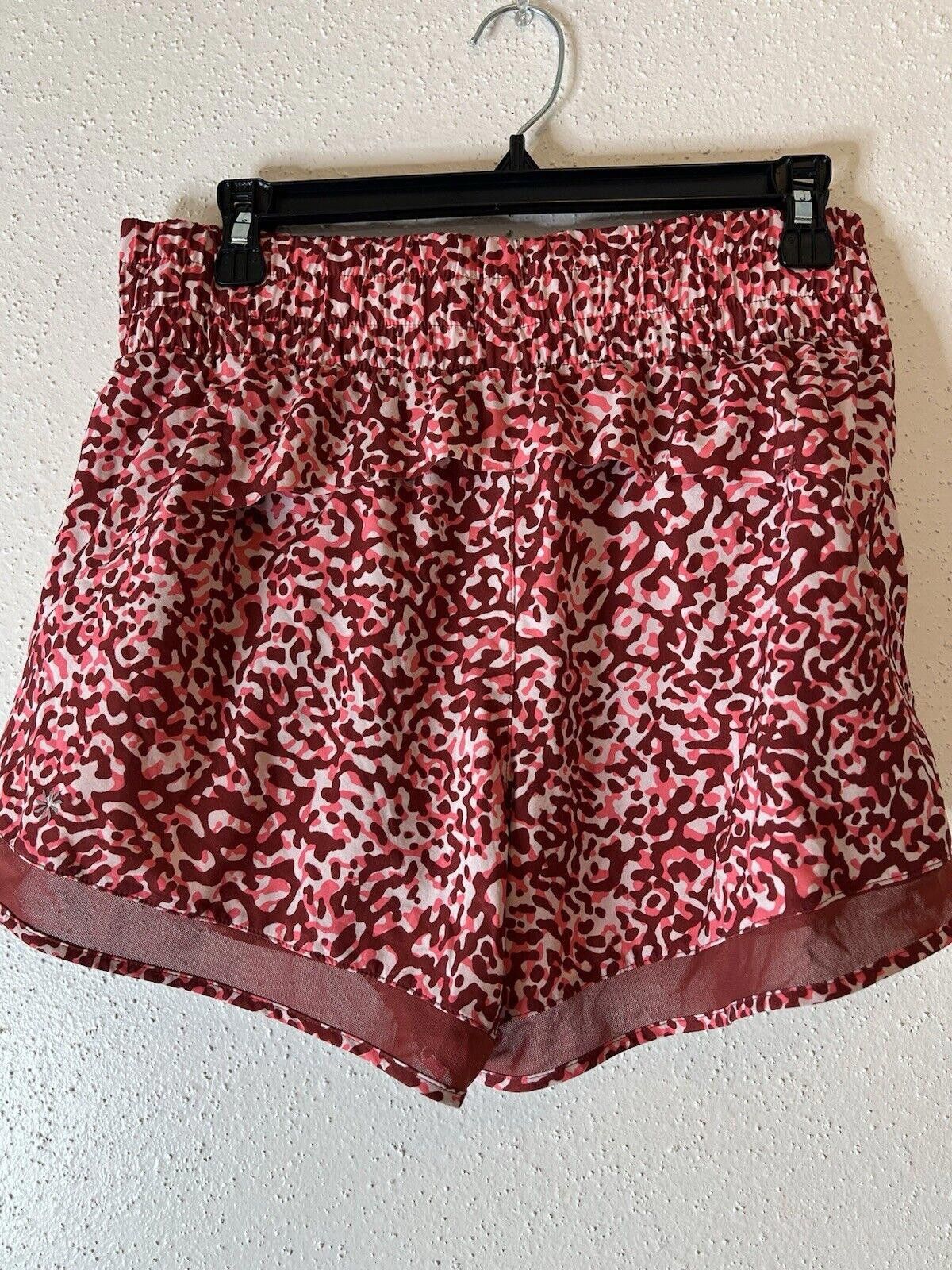 Designer ATHLETA High Rise Mesh Racer Run Shorts M Clouded Leopard Size 32" / US 10 / IT 46 - 3 Thumbnail