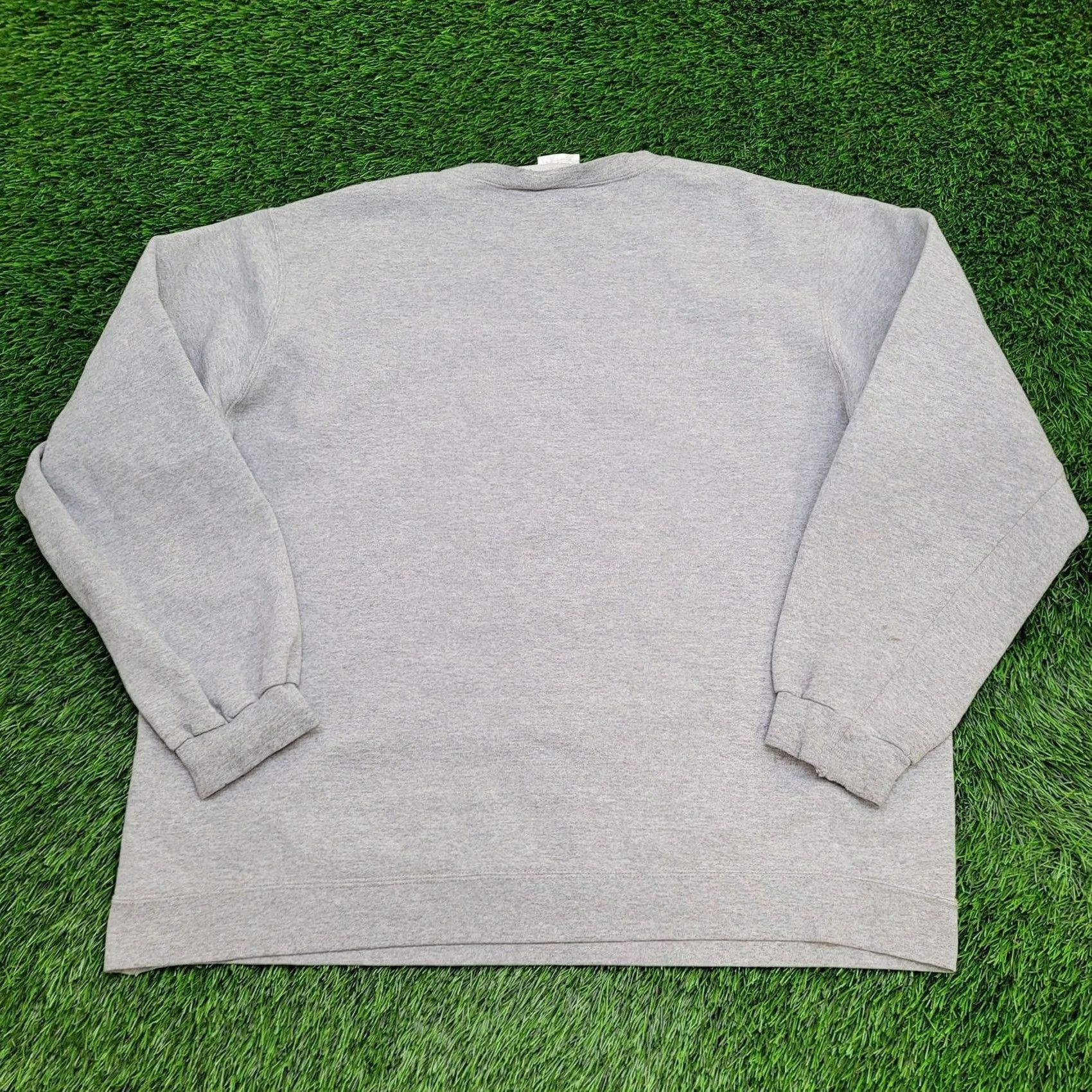 Nike VINTAGE Nike Swoosh Sweatshirt 2XL Gray Baggy USA Sweatshirt Mens 90s Logo Embroidered Crew Neck Cotton Polyester Fleece Size US XXL / EU 58 / 5 - 2 Thumbnail