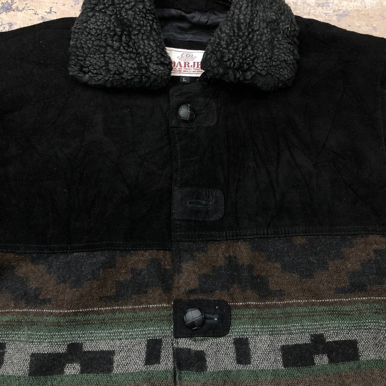Japanese Brand × Vintage Y432 VTG JAPAN LEATHER X WOOL DARJE GRATIEY COAT Size US L / EU 52-54 / 3 - 5 Thumbnail