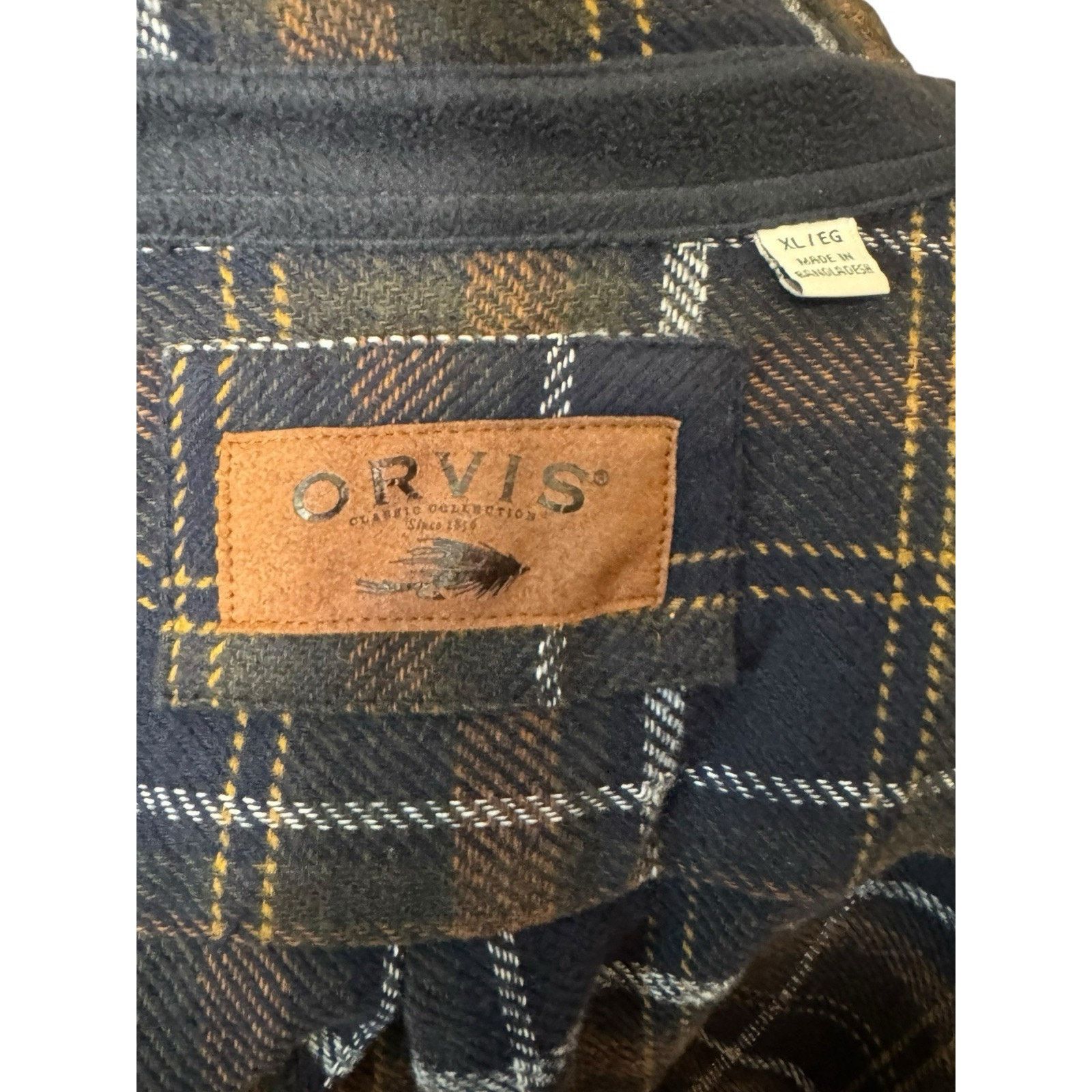 Orvis Orvis Thick Flannel Shirt Jacket Shacket Blue Brown Size US XL / EU 56 / 4 - 8 Thumbnail