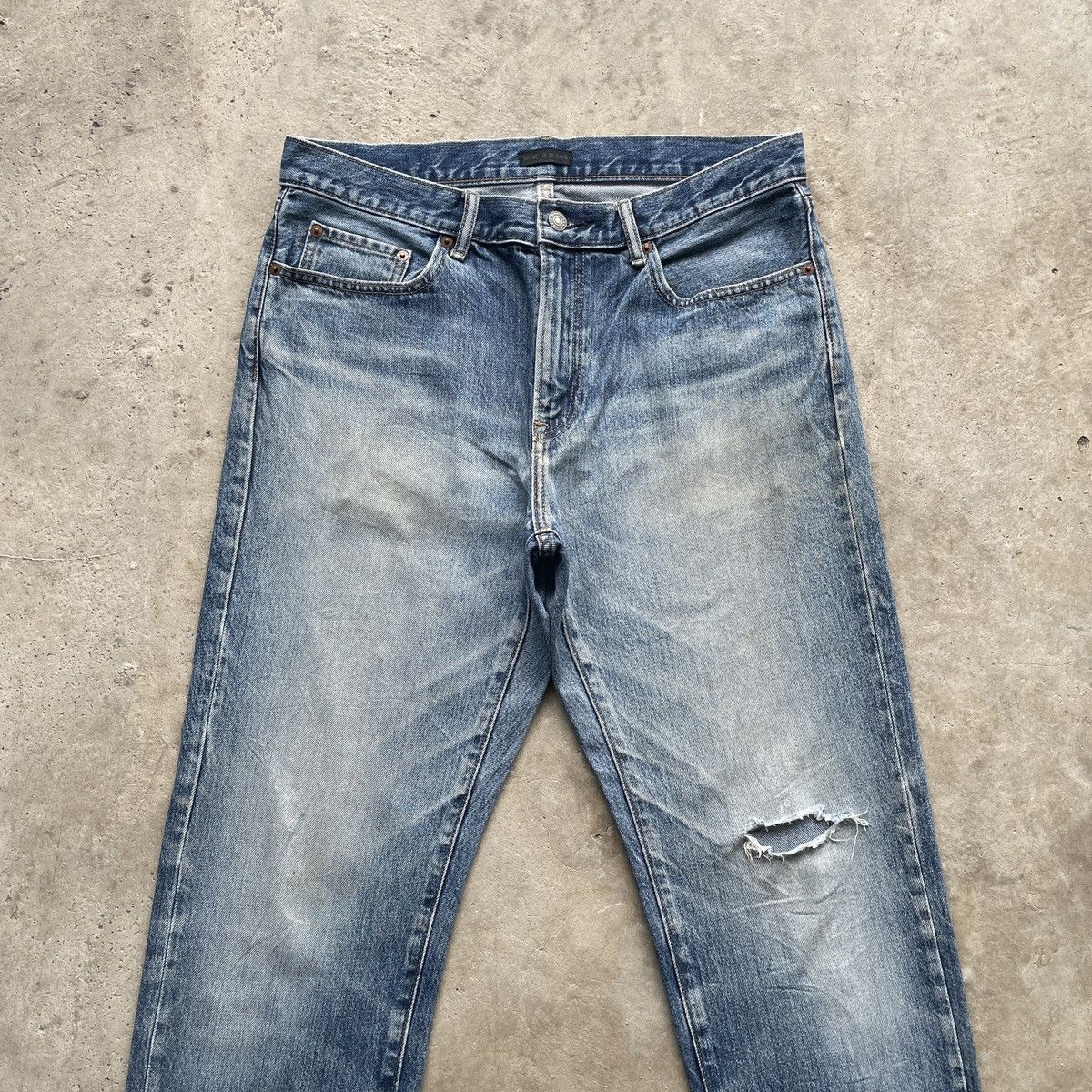 Japanese Brand W33 Vintage Japanese Distressed StoneWash Jeans Faded Pants Size US 33 - 3 Thumbnail