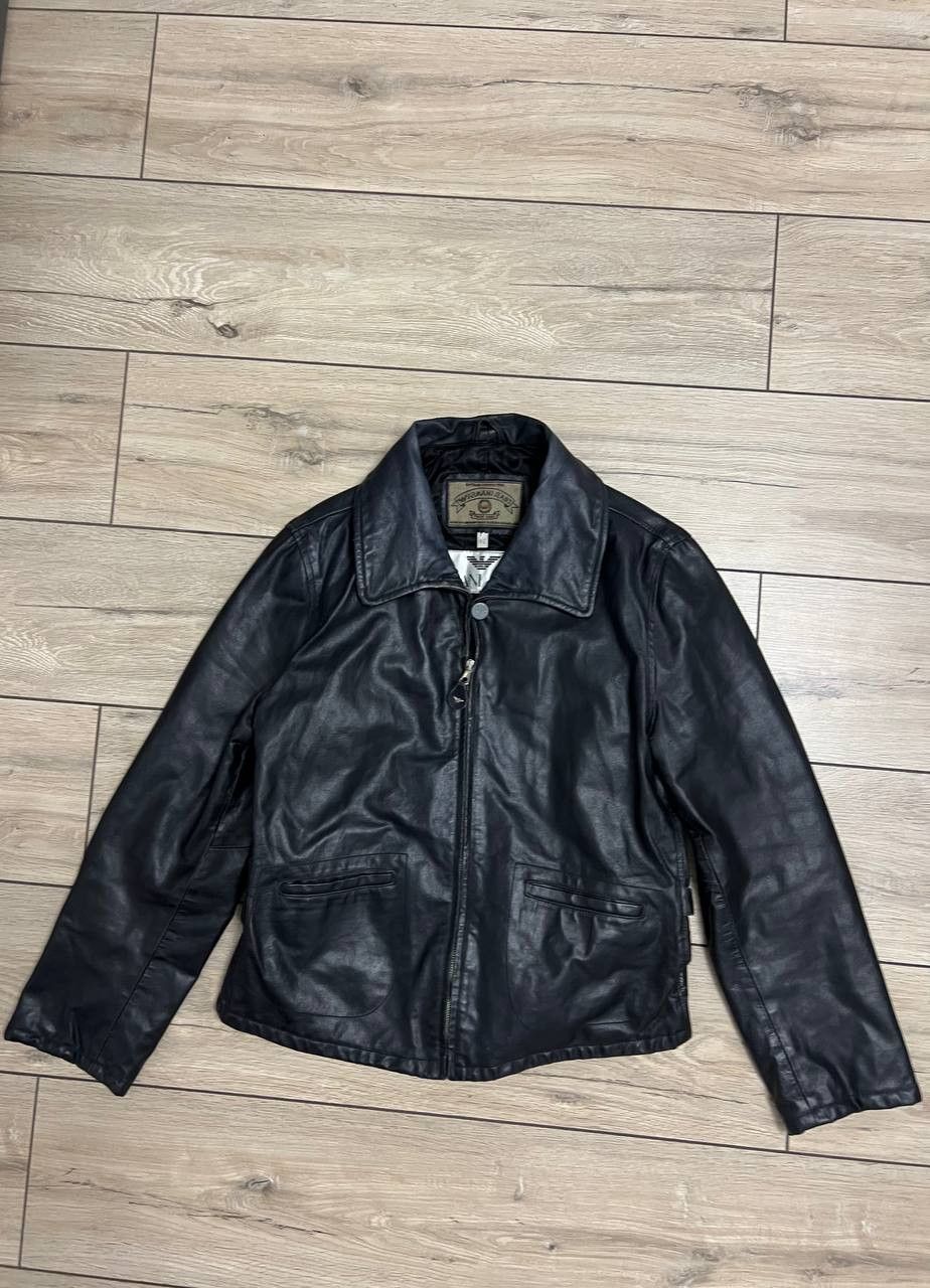 Giorgio Armani Vintage Armani Jeans Leather Jacket Motorcycle Style US 10 Size L / US 10 / IT 46 - 1 Thumbnail