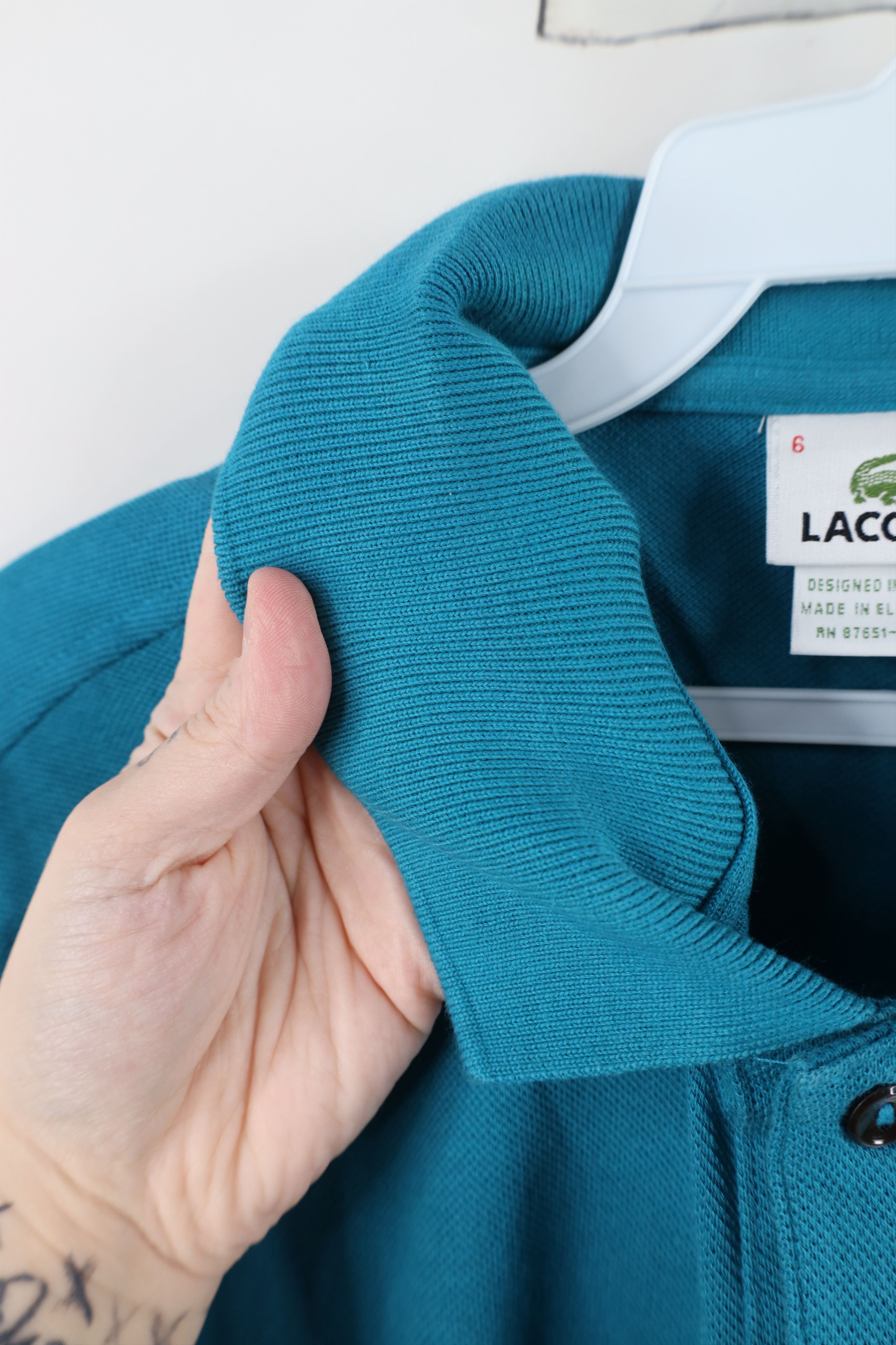 Lacoste × Vintage Lacoste Croc Logo Pique Cotton Golf Tennis Polo Teal Size US XL / EU 56 / 4 - 10 Thumbnail