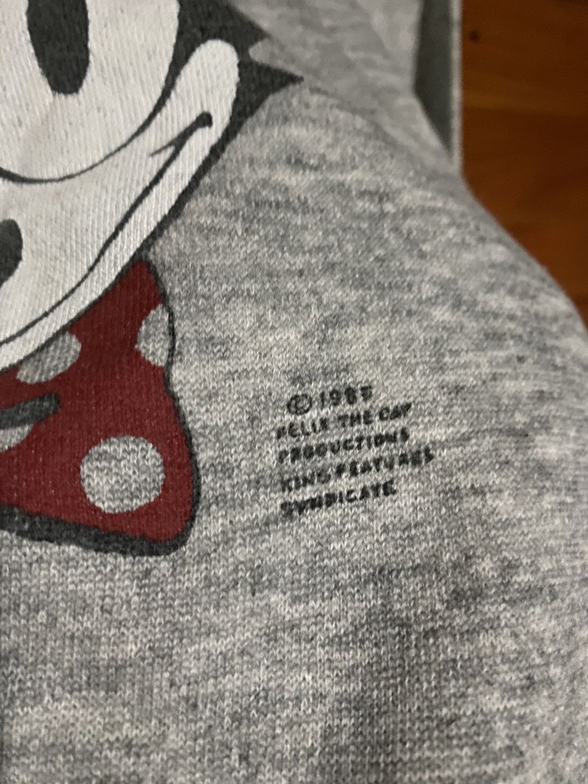 Felix Vintage 1987 Felix the Cat Crewneck Sweatshirt – Grey Raglan Size US M / EU 48-50 / 2 - 6 Thumbnail