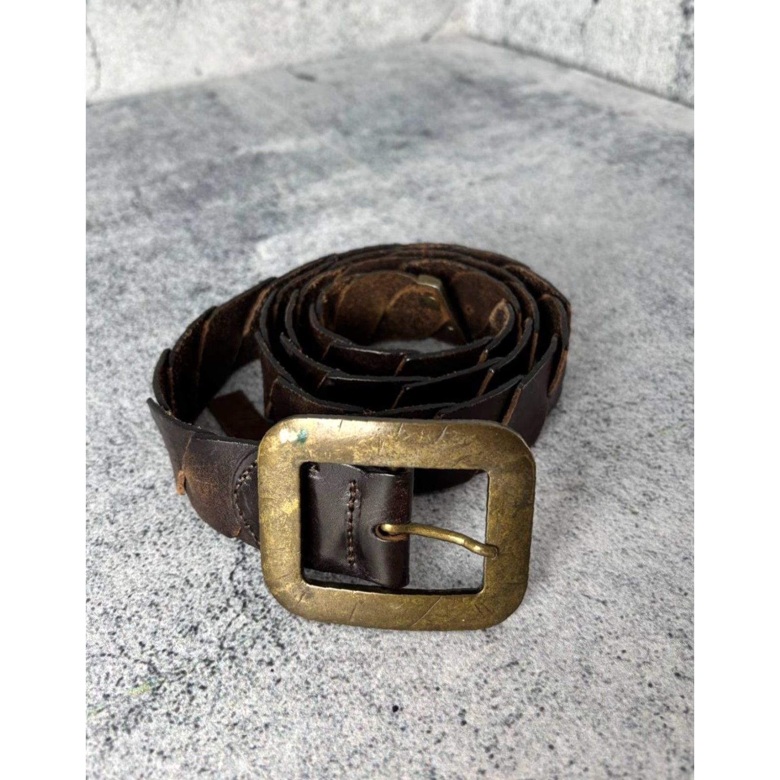 Vintage Armani Jeans Belt Women Leather Brown Buckle One Size Vintage Leather Belt Brown Size 42" / US 20 - 2 Thumbnail