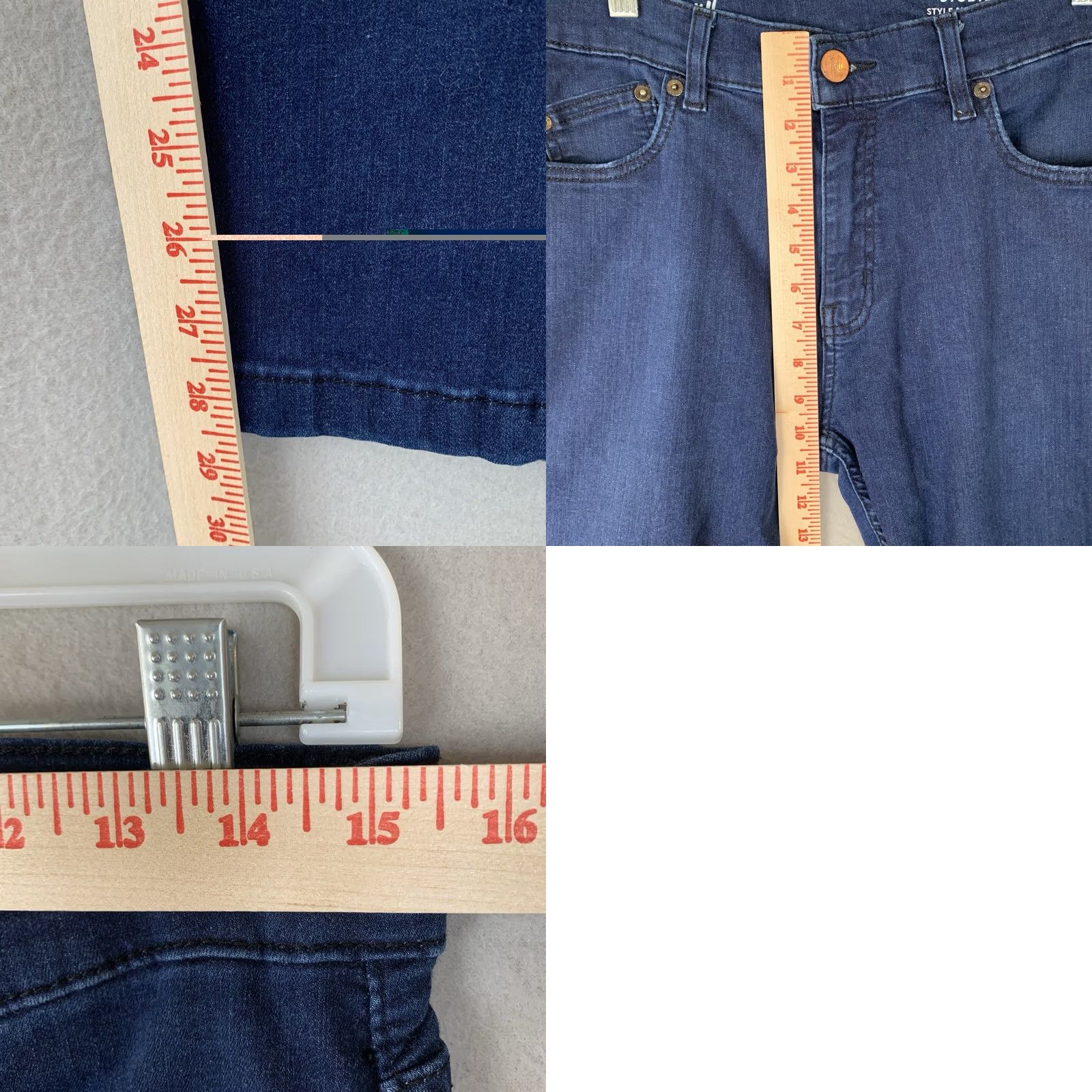 Vintage Mugsy Jeans Mens 33x30 Slim Straight Denim Office Preppy Studio Blues 5-Pocket Logo Stretch Dark Blue Size US 33 - 8 Thumbnail