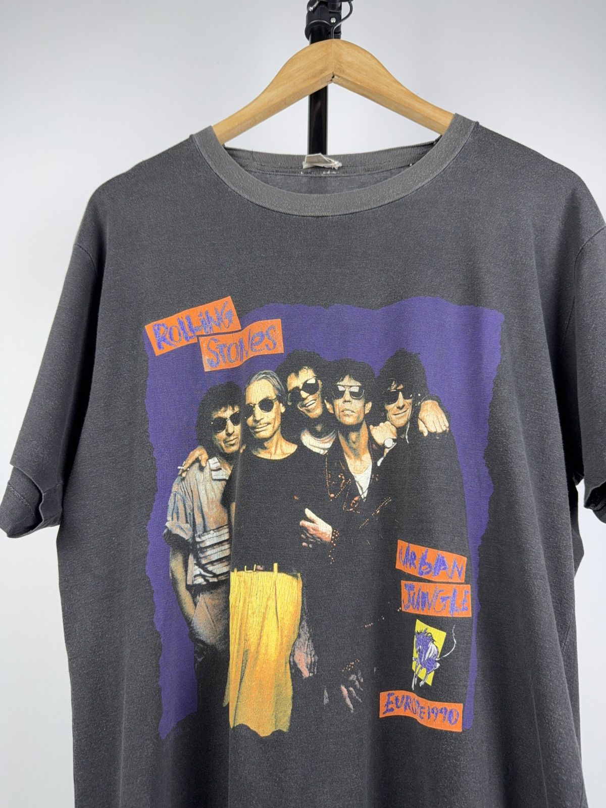 Band Tees × The Rolling Stones × Vintage Vintage 90's Faded The Rolling Stones 1990 Tour T-shirt Size US L / EU 52-54 / 3 - 5 Thumbnail