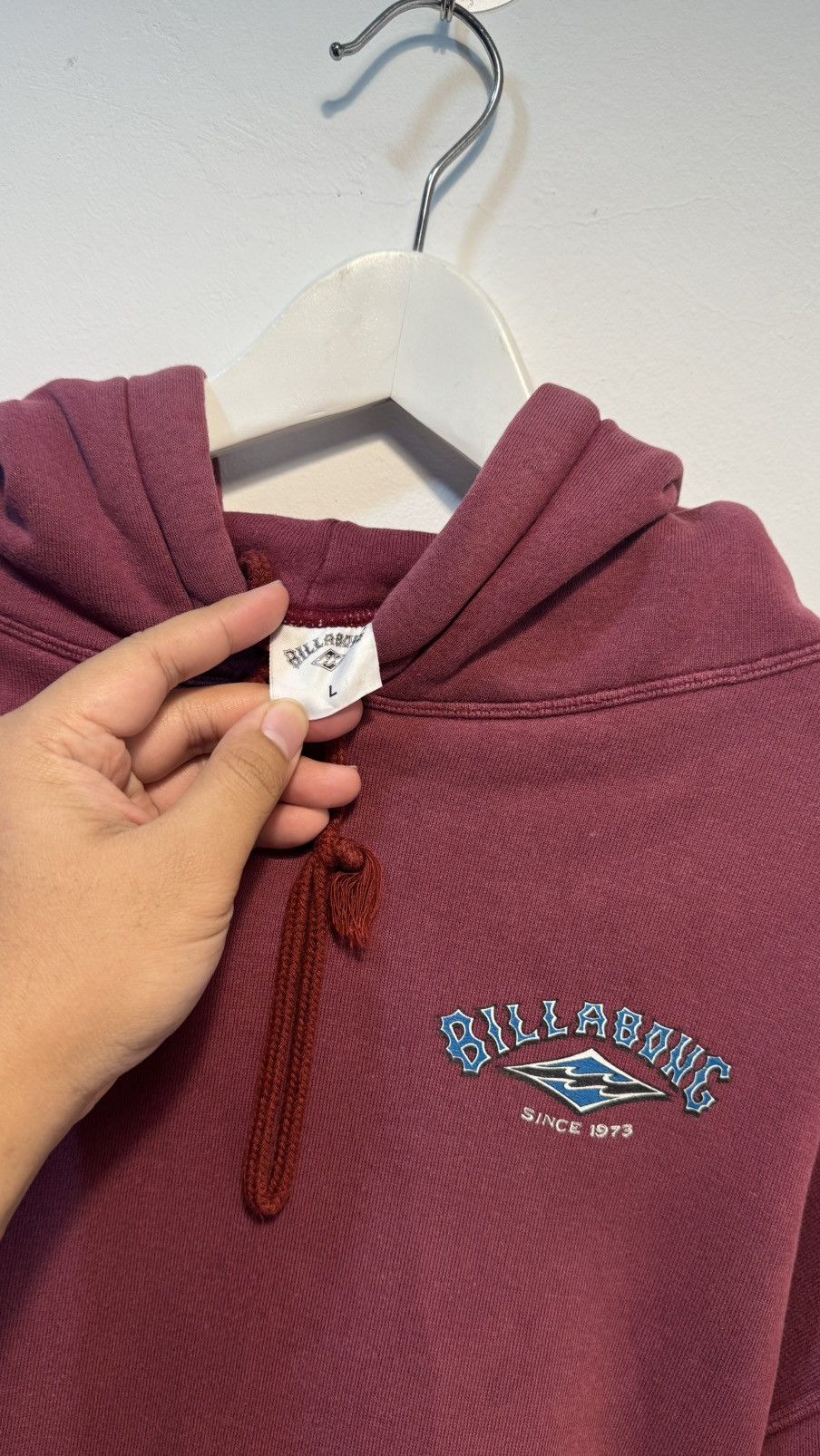 Billabong Vintage Billabong Maroon Hoodies Size US L / EU 52-54 / 3 - 4 Thumbnail