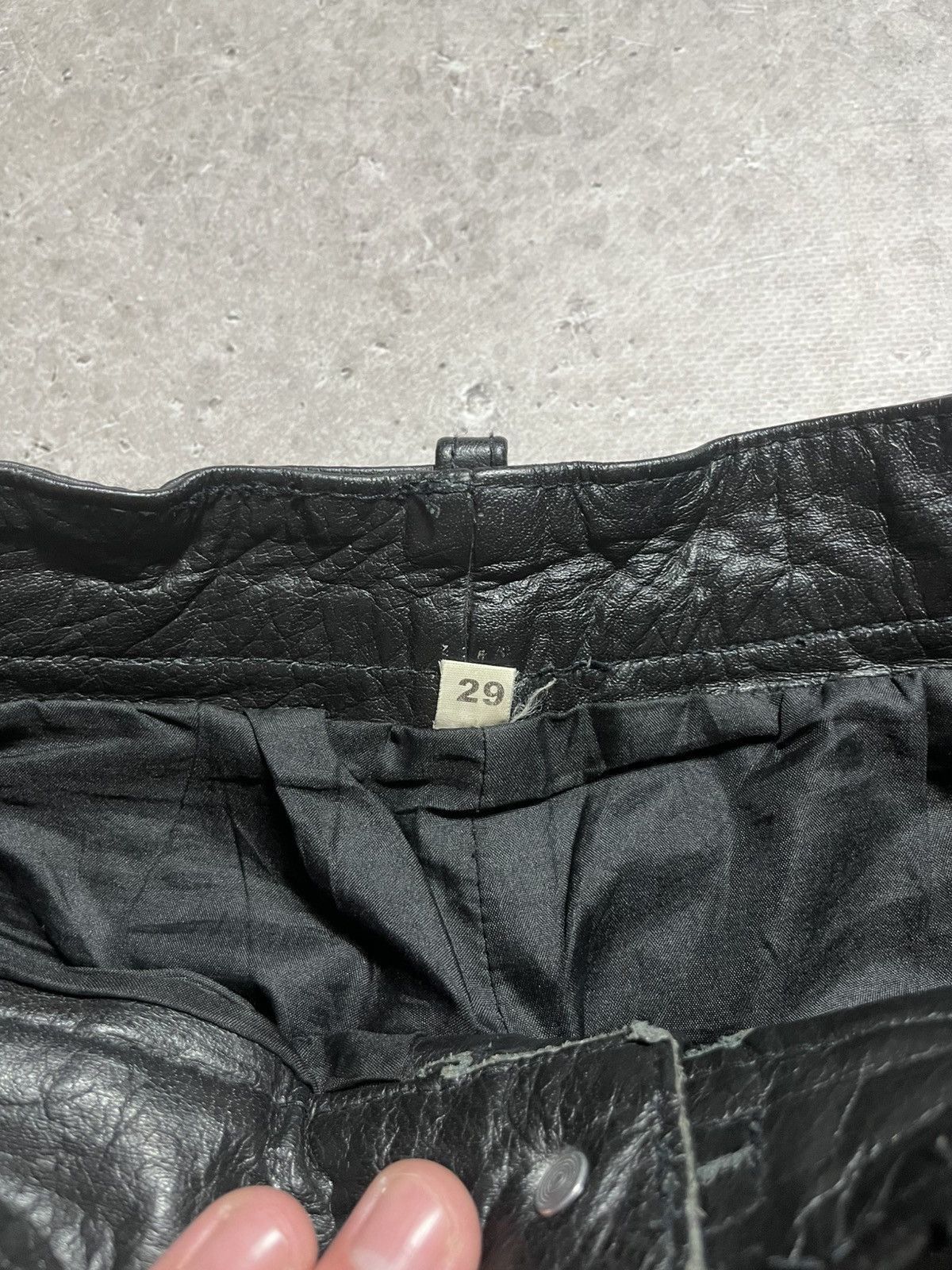 Japanese Brand × Leather Vintage Black Avant-Garde Real Leather Pants with Edgy Style Size US 30 / EU 46 - 14 Thumbnail