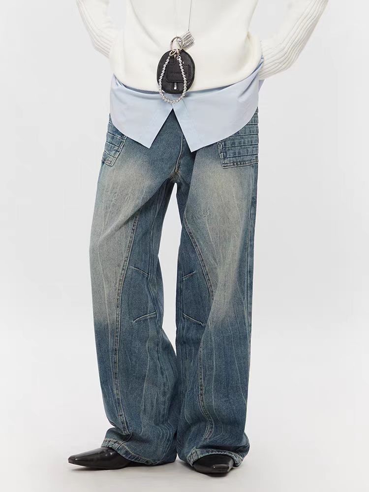 Jean × Vintage Vintage straight wash street hip hop Y2K jeans Size US 30 / EU 46 - 4 Thumbnail