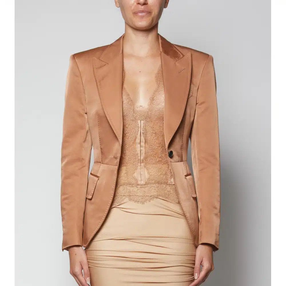 Tom Ford o1loc1c0525 GI2607 Cotton Silk Cocktail Jacket in Brown Size XS / US 0-2 / IT 36-38 - 1 Thumbnail