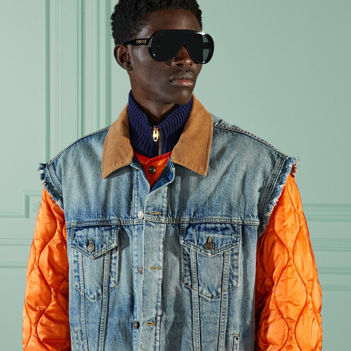Gucci 48 M - Gucci Reversible Denim Ripstop Jacket Orange Size US M / EU 48-50 / 2 - 5 Thumbnail
