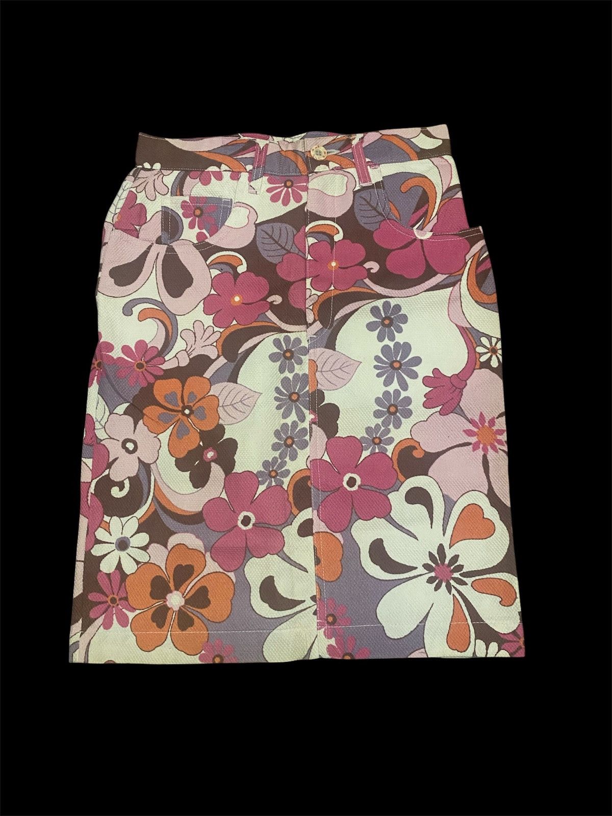 Evisu Evisu Donna Fullprint Floral Pattern Seagull Logo Mini Skirt Size 27" / US 4 / IT 40 - 1 Thumbnail