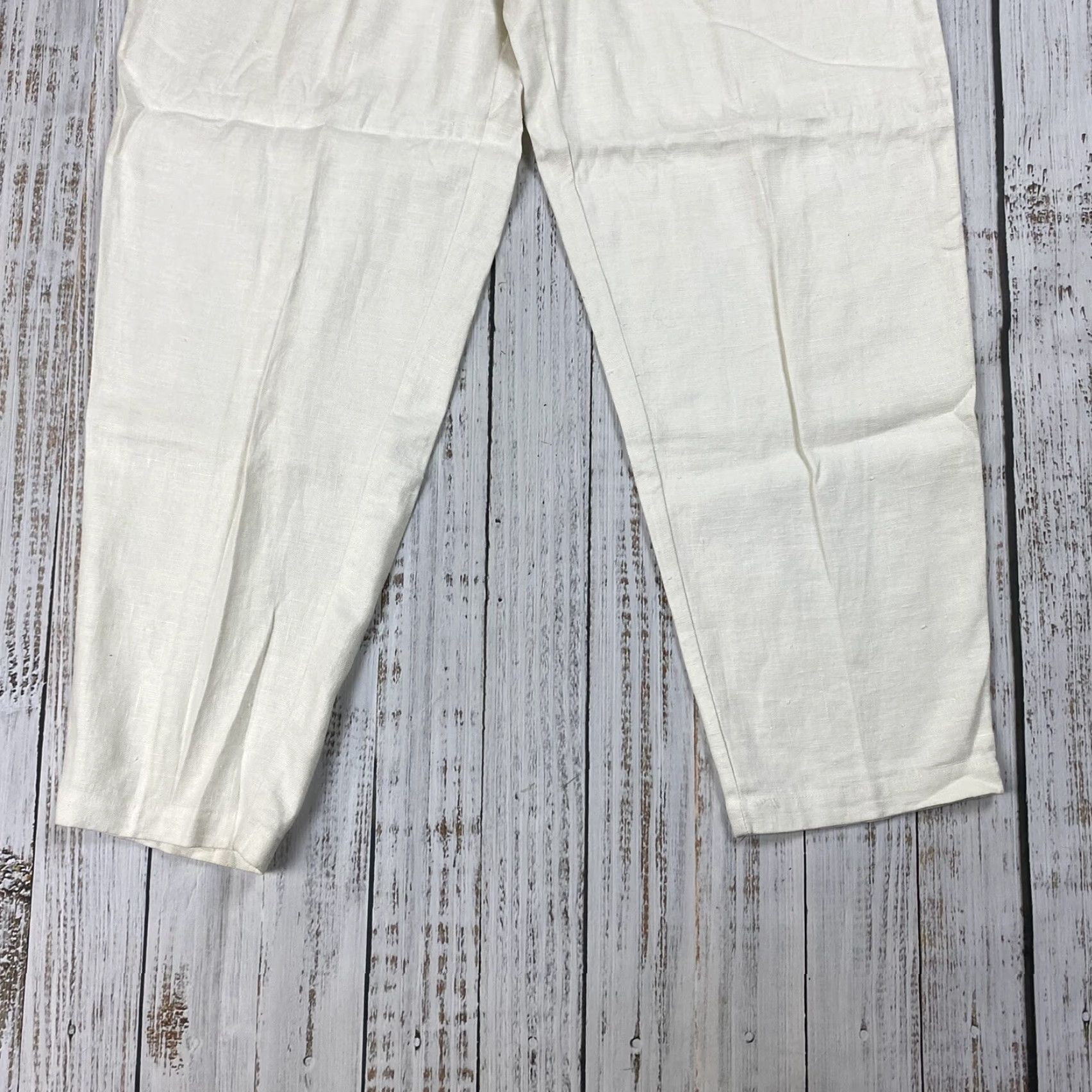 Gap VINTAGE Gap 80s 90s High Rise Pleated Linen Pants 7/8 Ivory Women's Rare Size 28" / US 6 / IT 42 - 3 Thumbnail