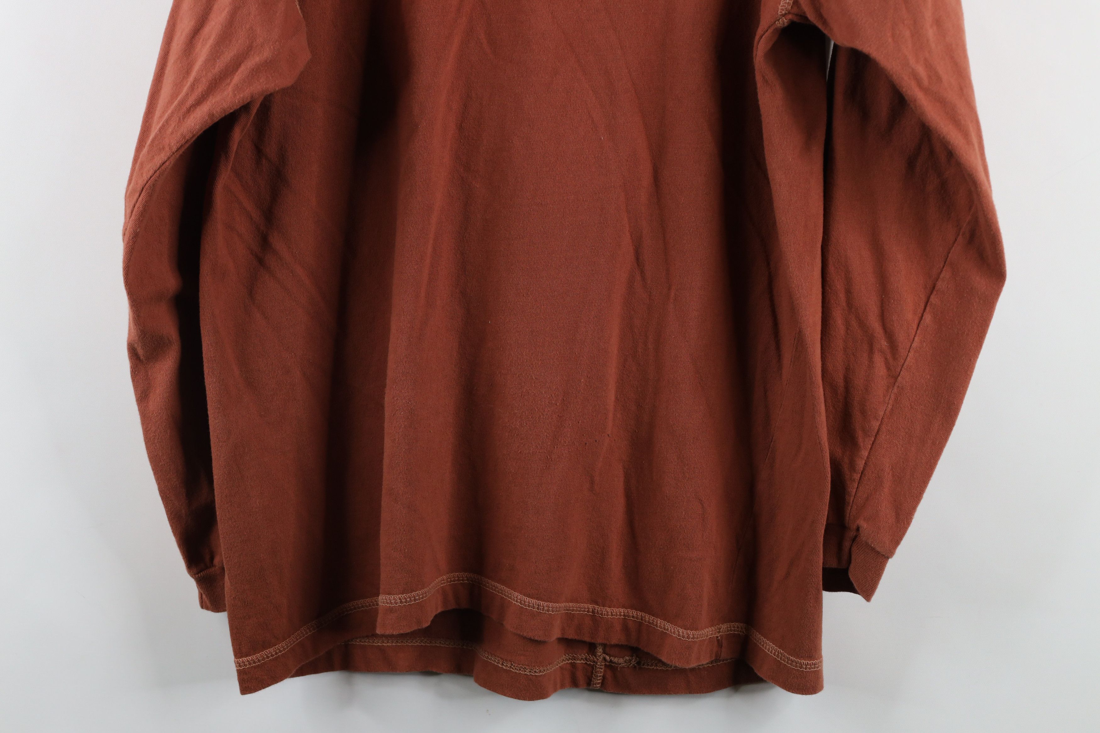 Vintage Vintage 90s Streetwear Long Sleeve Henley T-Shirt Orange Size US M / EU 48-50 / 2 - 9 Thumbnail