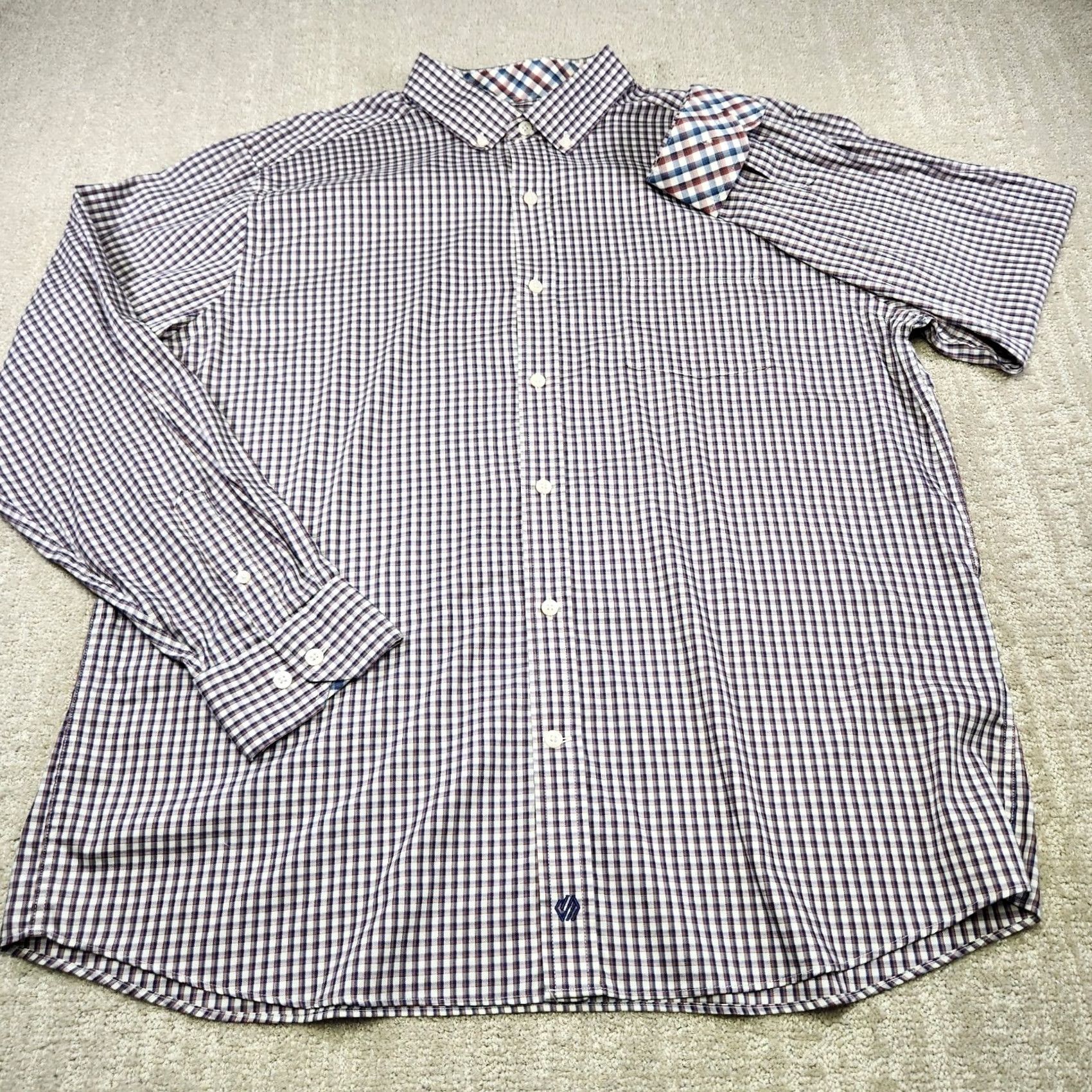 Johnston & Murphy Johnston And Murphy Shirt Men XL Performance Button Gingham Check Flip Cuff Multicolor Size US XL / EU 56 / 4 - 3 Thumbnail