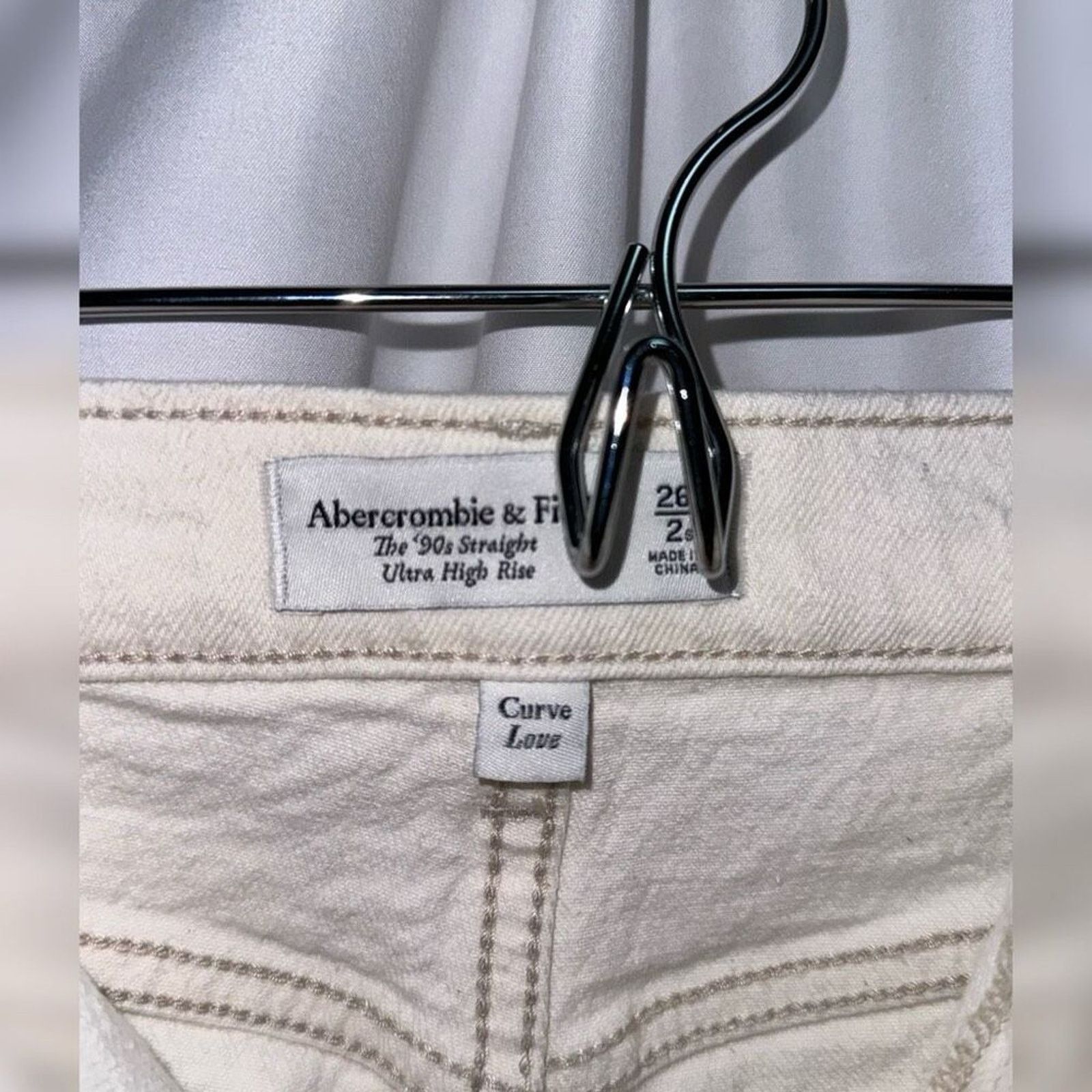 Abercrombie & Fitch AF Straight Leg High Rise Curve Love Jeans | Sz 26S, NWT Size 26" / US 2 / IT 38 - 4 Thumbnail