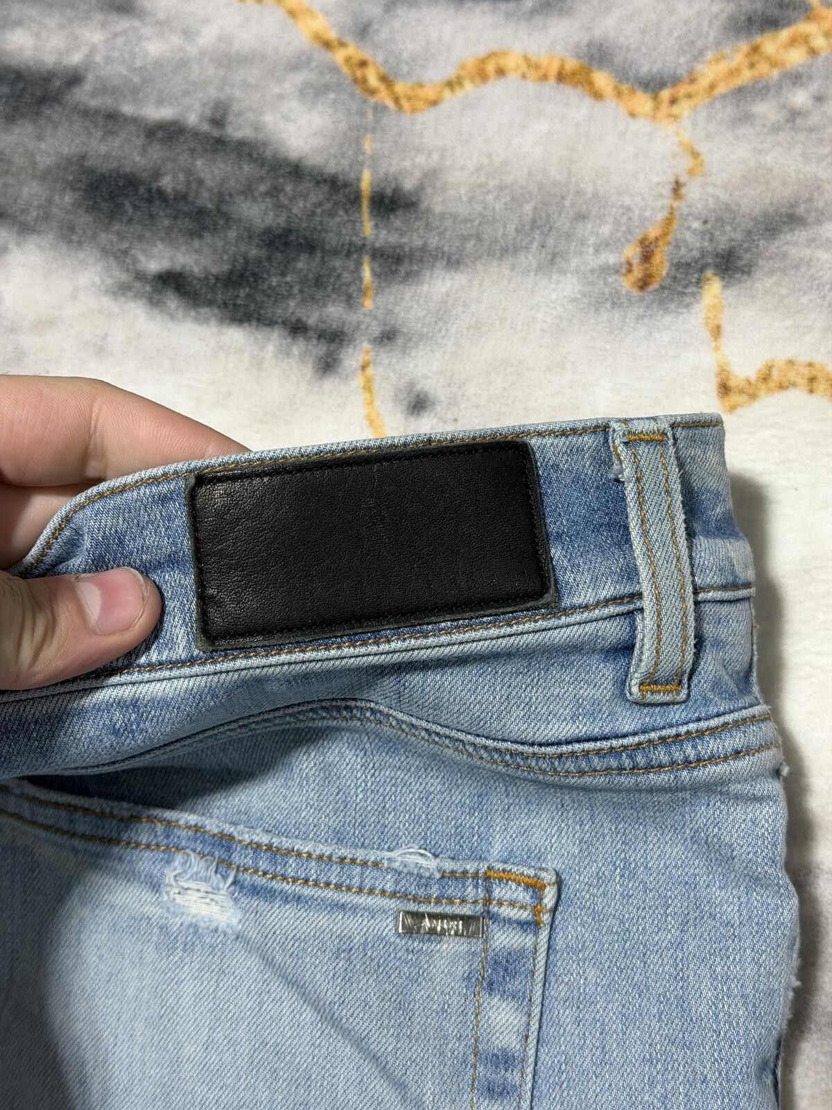 Amiri Amiri Aged Black Flames Indigo Denim - Sz38 Size US 38 / EU 54 - 4 Thumbnail