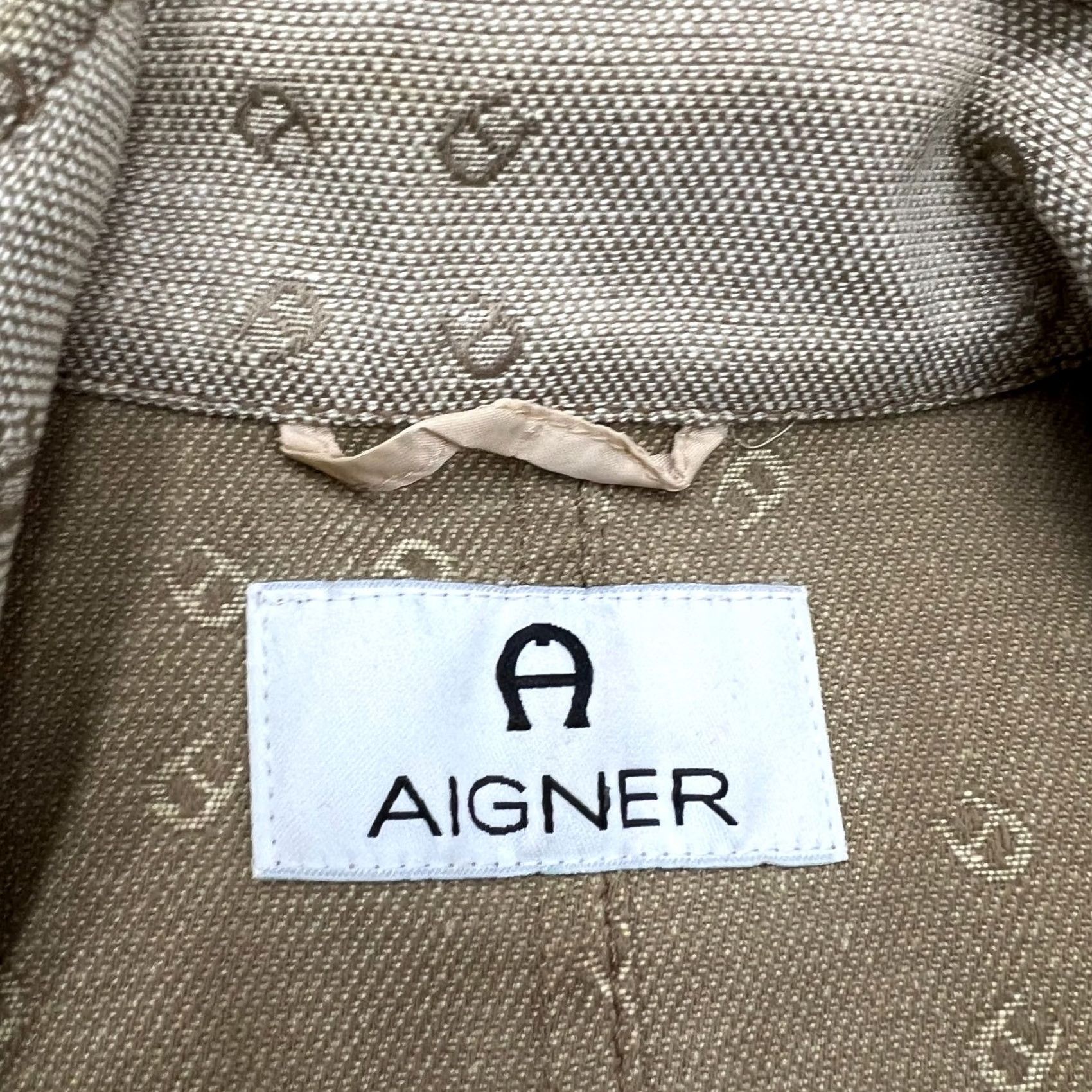 Aigner VINTAGE Aigner Monogram Coat Women M Beige USA 8 10 Jacket Size M / US 6-8 / IT 42-44 - 3 Thumbnail