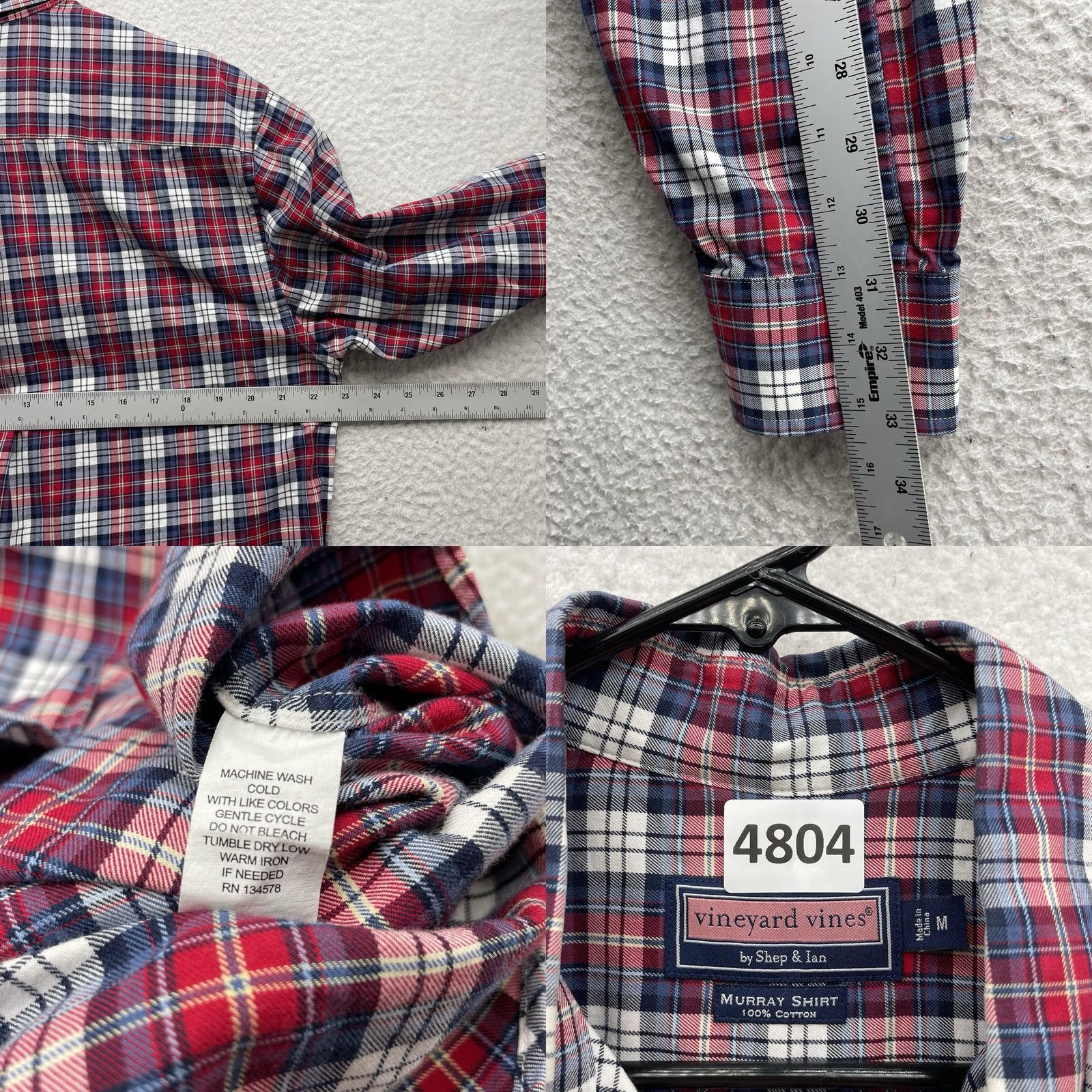 Vineyard Vines Vineyard Vines Murray Shirt Mens M Red Blue Plaid Button Up Preppy Whale Size US M / EU 48-50 / 2 - 8 Thumbnail