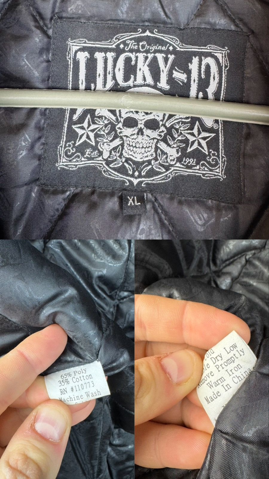 Other Lucky 13 "Bikes, Booze & Broads" Skull Zip-Up Jacket Size US XL / EU 56 / 4 - 24 Thumbnail