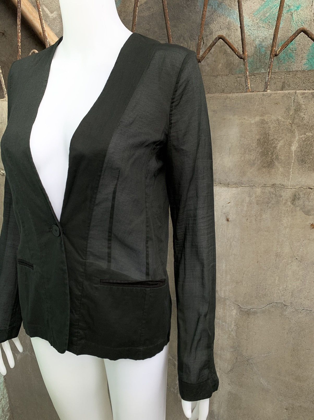 MM6 SS14 Collarless Single Button Blazer