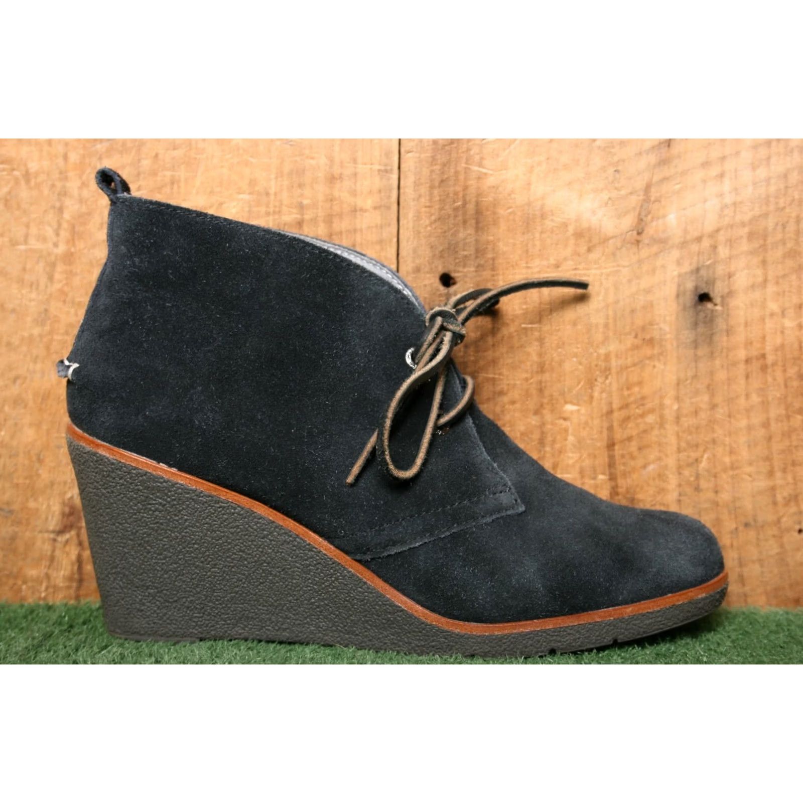 Sperry SPERRY Top-Sider Harlow Blue Suede Round Toe Lace Up Wedge Bootie Sz. 9M Womens Shoes Size US 9 / IT 39 - 2 Thumbnail