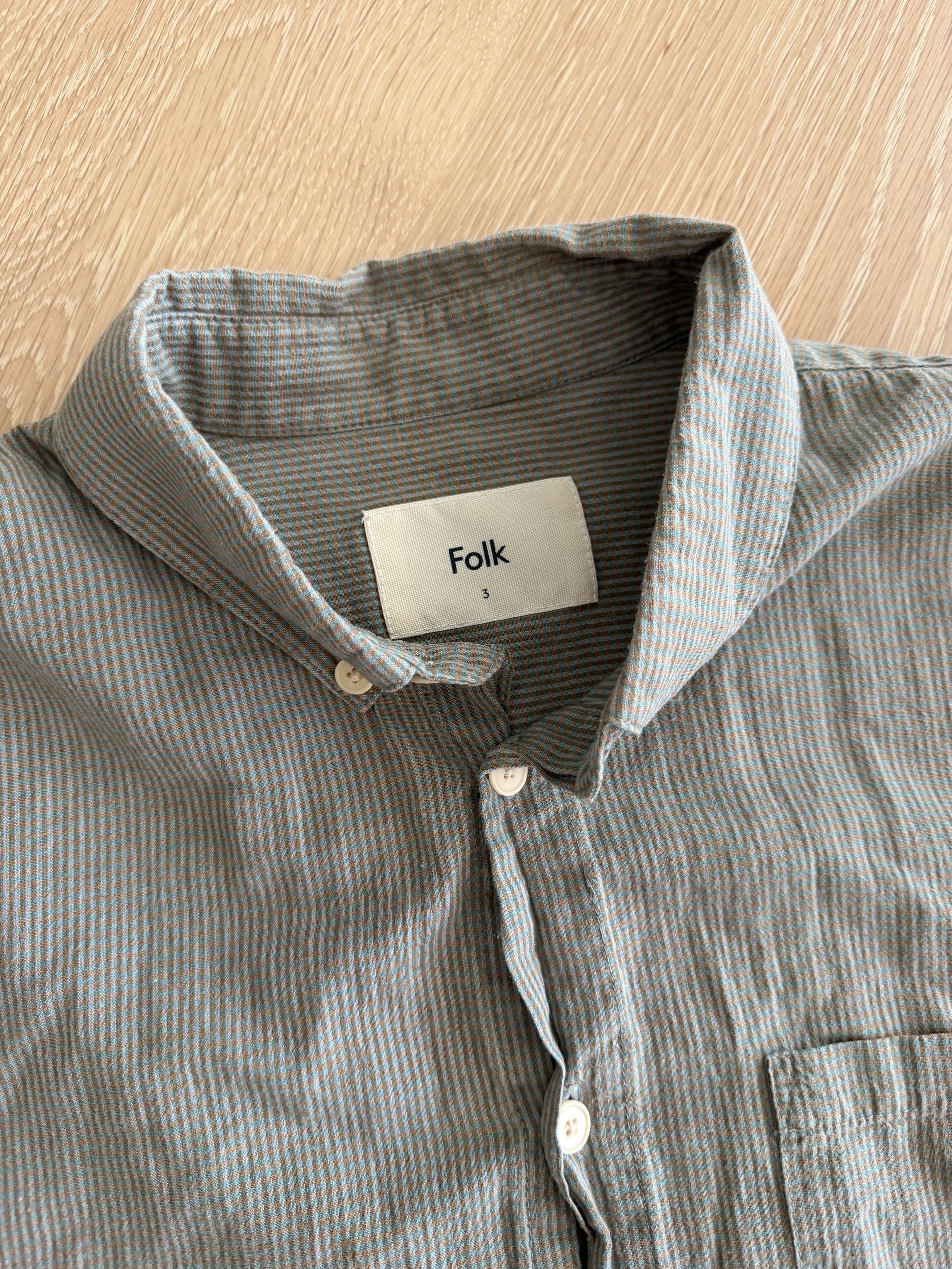 Folk Folk Green Check Cotton/Linen Shirt Size US L / EU 52-54 / 3 - 8 Thumbnail