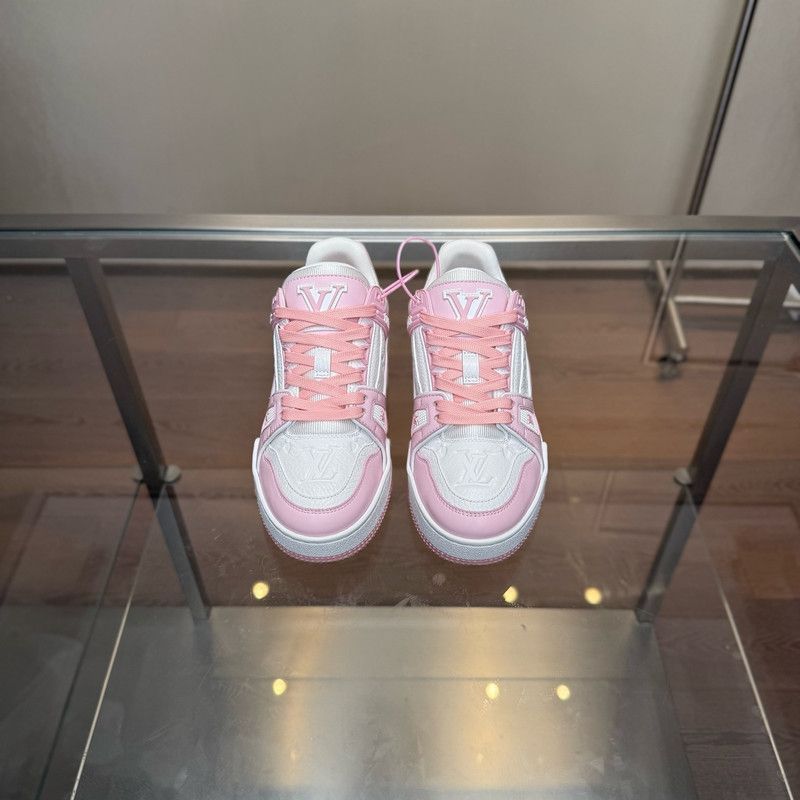 Louis Vuitton Louis Vuitton Trainer Leather Sneakers in Rose Pink -2508 Size US 5 / EU 37 - 2 Thumbnail