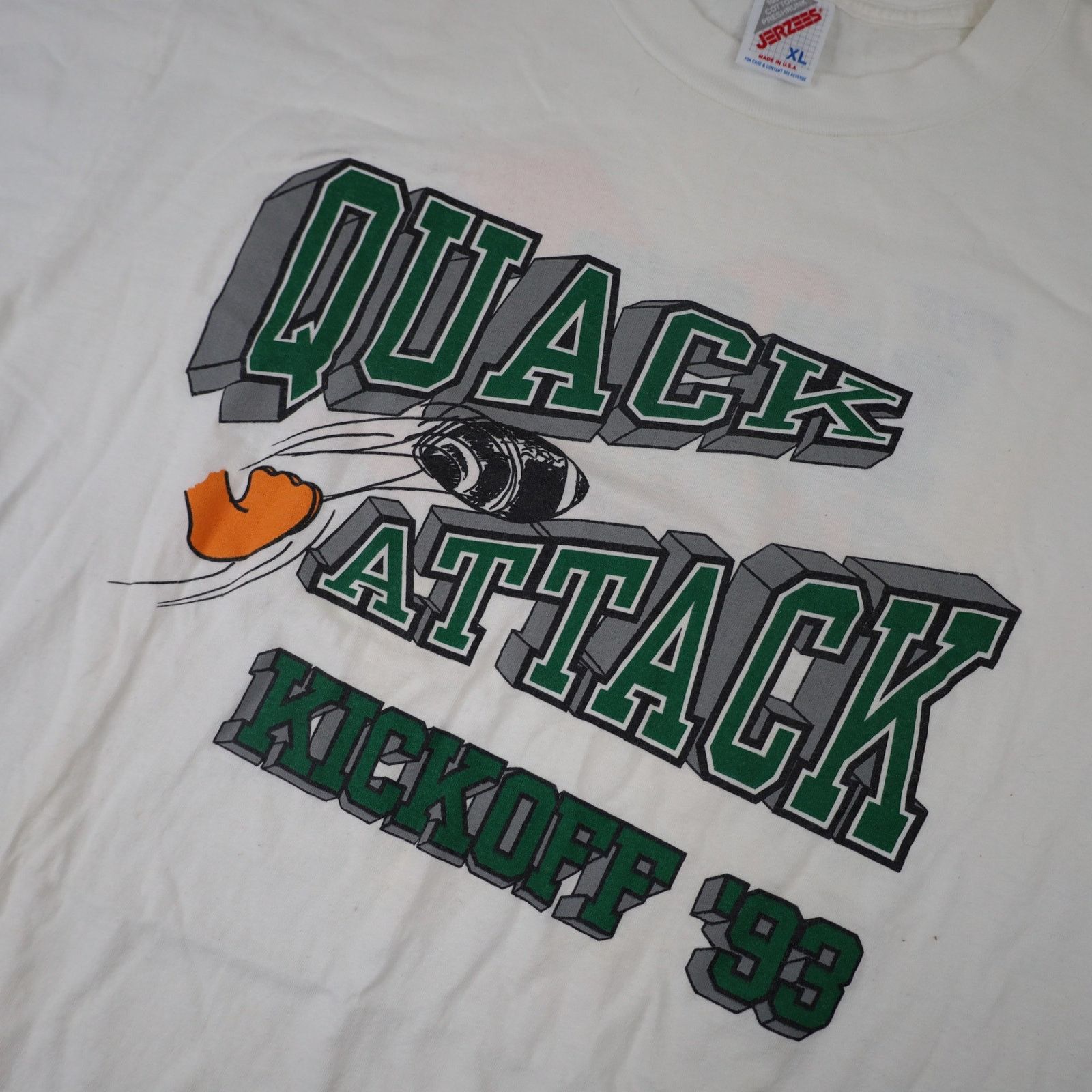 NCAA × Vintage VTG 1993 University Oregon Ducks Quack Attack Kickoff Shirt Size US XL / EU 56 / 4 - 4 Thumbnail