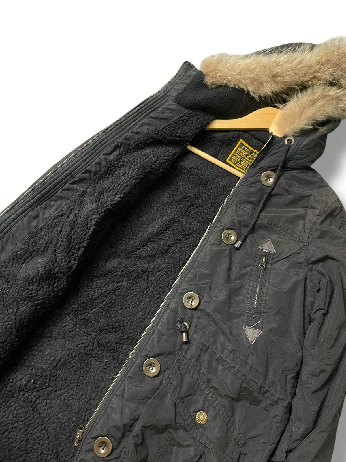 If Six Was Nine × Japanese Brand × Le Grande Bleu (L.G.B.) TYPE ARMY 07 WINTER FUR HOODED JACKET (99) Size US XXS / EU 40 - 5 Thumbnail