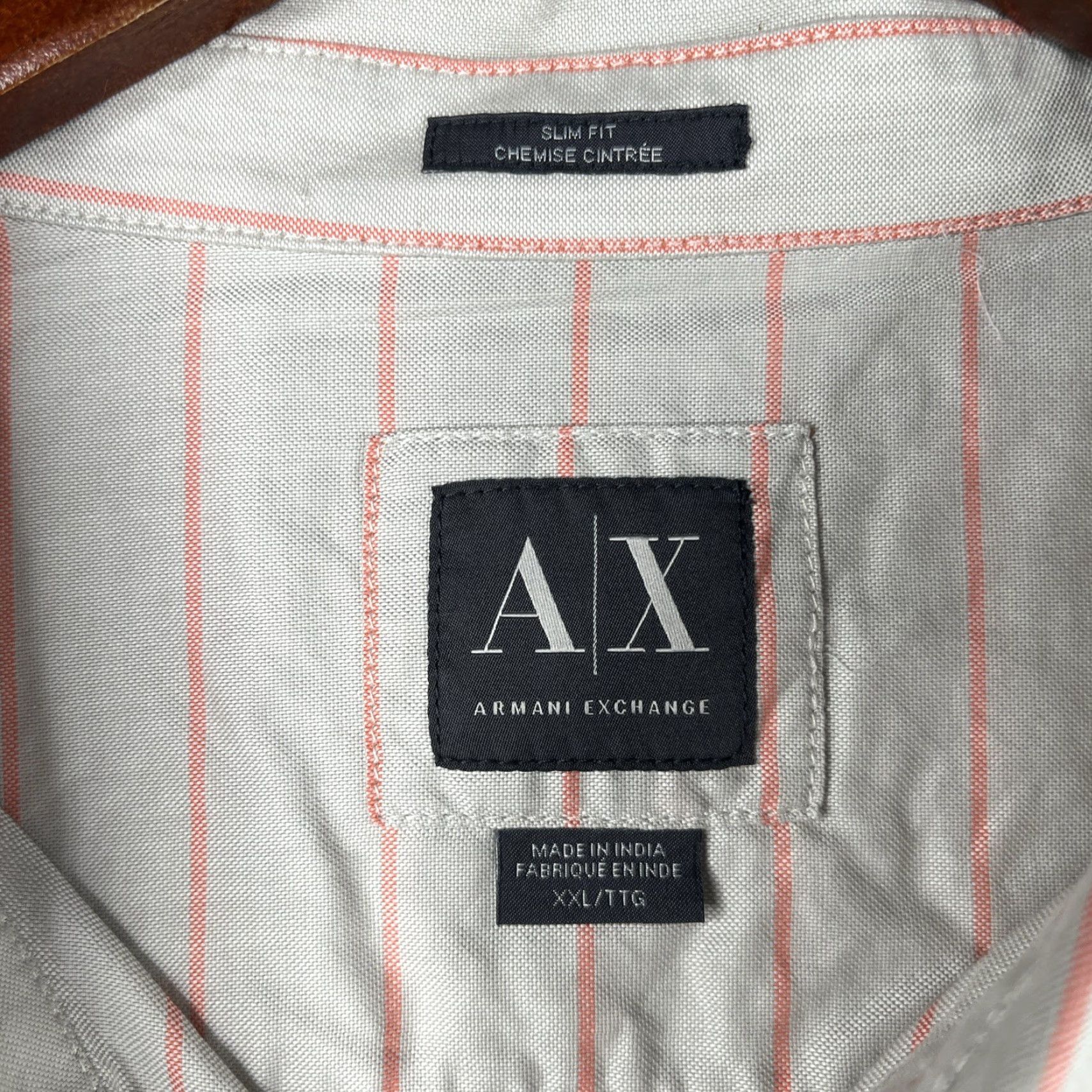 Armani Exchange Armani Exchange Slim Fit Long Sleeve Button Up Shirt 2XL Gray Pink Striped Mens Size US XXL / EU 58 / 5 - 4 Thumbnail