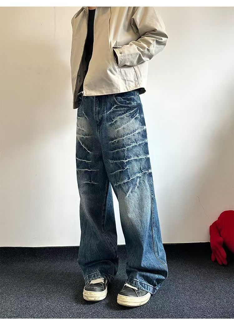 Japanese Brand × Jean Blue street washed vintage distressed straight jeans y2k Size US 32 / EU 48 - 2 Thumbnail