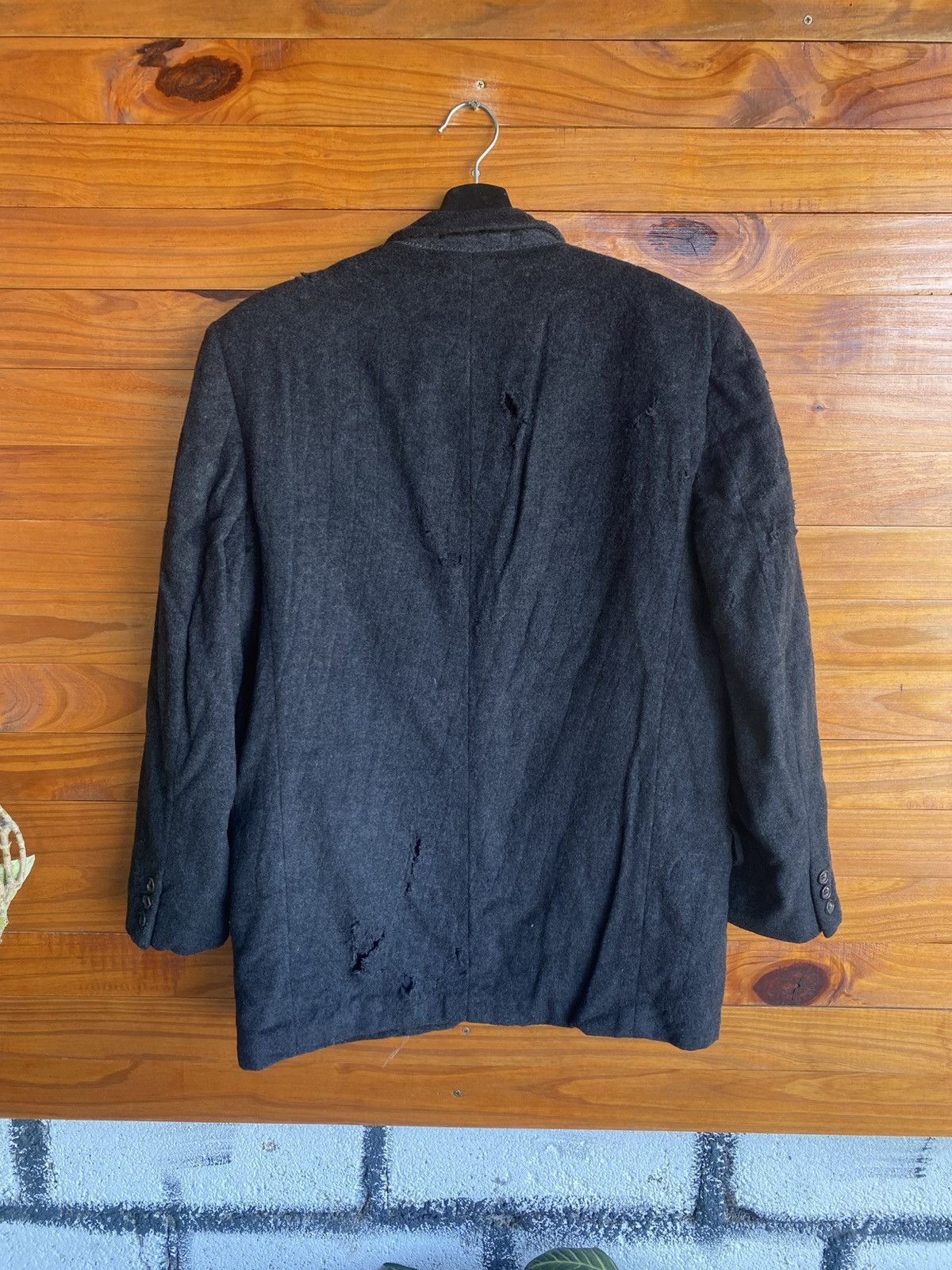 Comme des Garcons Homme Comme des Garçons Homme Wool Blazer Jacket Disstress Size US M / EU 48-50 / 2 - 10 Thumbnail
