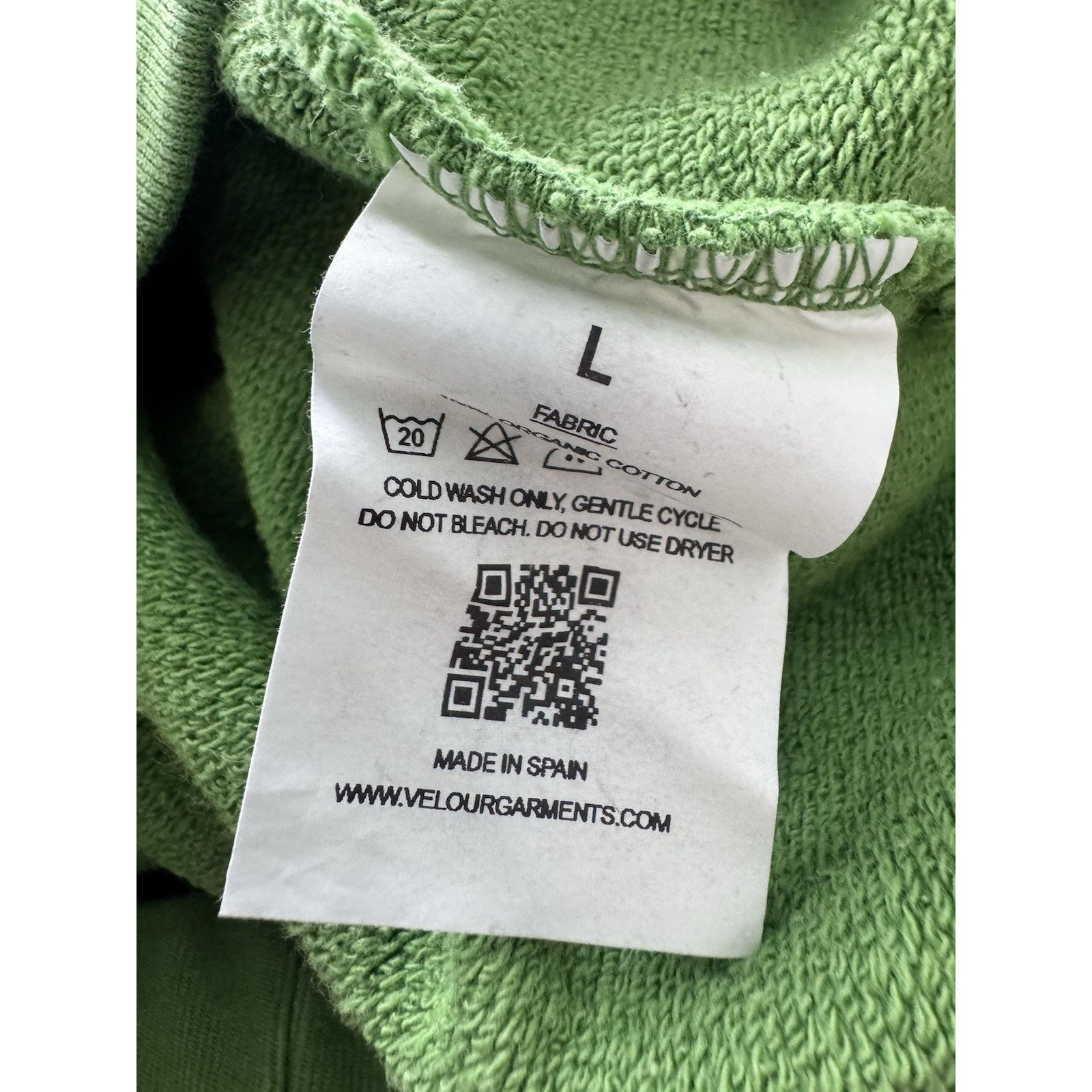 Velour Velour Garments Spain 600 GSM Grass Green Hoodie Size US L / EU 52-54 / 3 - 5 Thumbnail