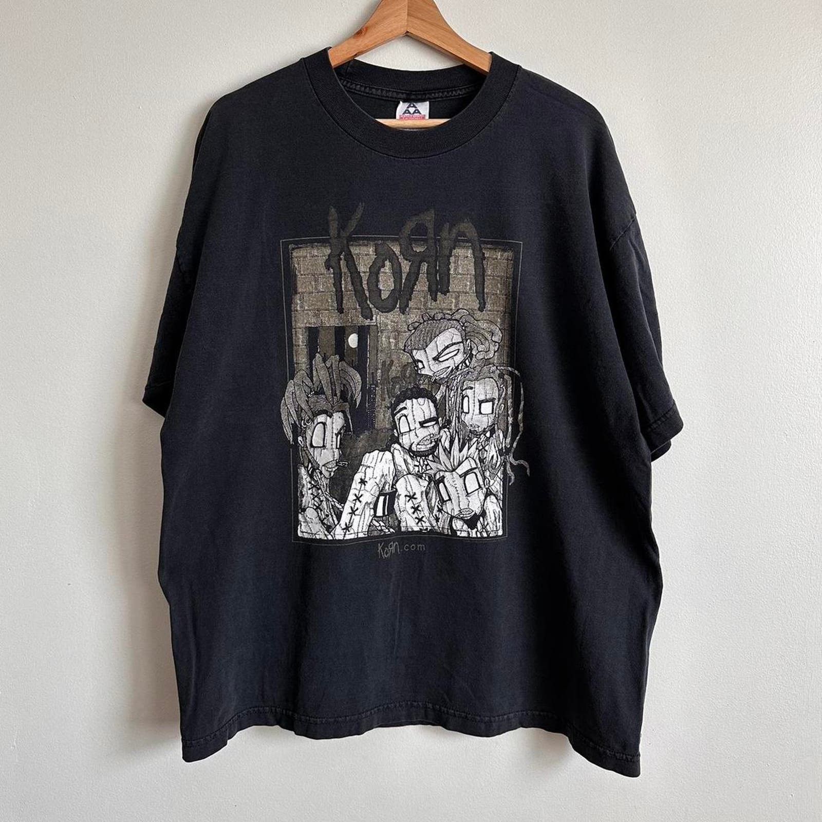 image of Band Tees x Nirvana Vintage Korn Band Shirt in Black, Men's (Size XL)