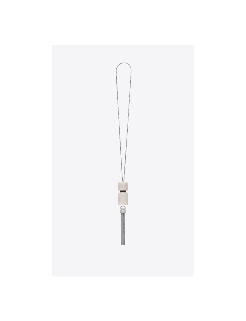Saint Laurent Paris o1bcso1str1224 Size:OS/Angelica Mini Tube Necklace in Silver Size ONE SIZE - 2 Thumbnail