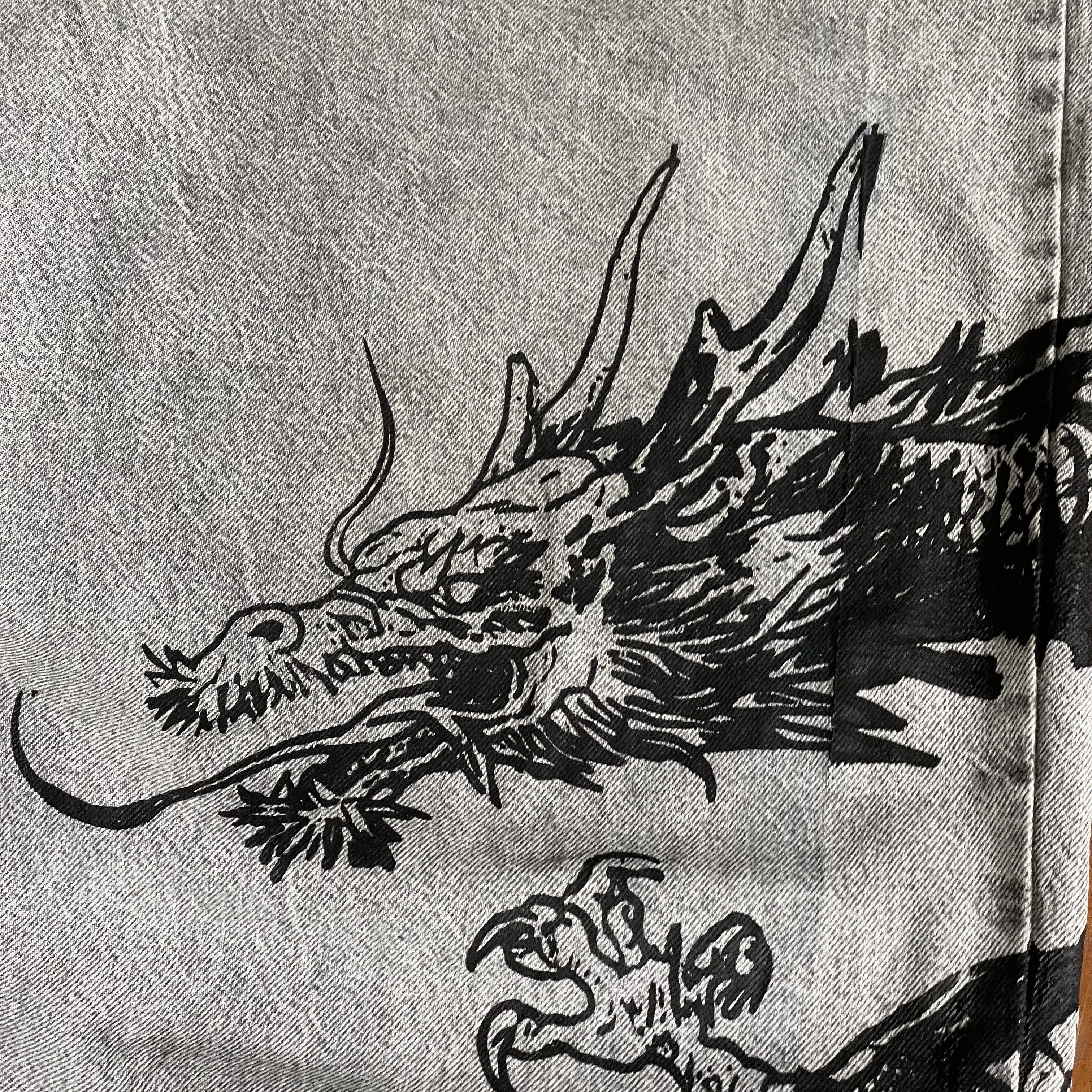 Other Custom pants baggy fit art Dragon distressed alt rare Size US 36 / EU 52 - 6 Thumbnail
