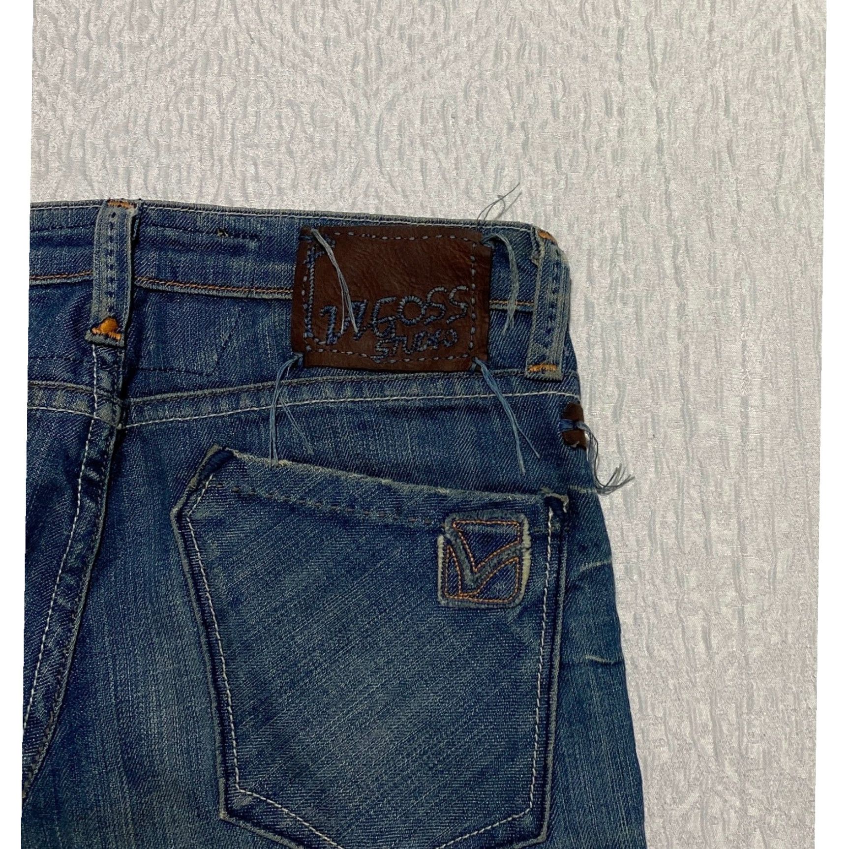 Vintage Vigoss Studio Jeans Womens 26 Blue Denim Low Rise Distressed Whiskers P20151 Size 26" / US 2 / IT 38 - 4 Thumbnail