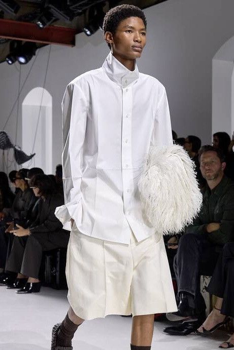 Bottega Veneta RUNWAY SS26 Bottega Veneta High Neck Poplin Shirt Size US S / EU 44-46 / 1 - 1 Thumbnail