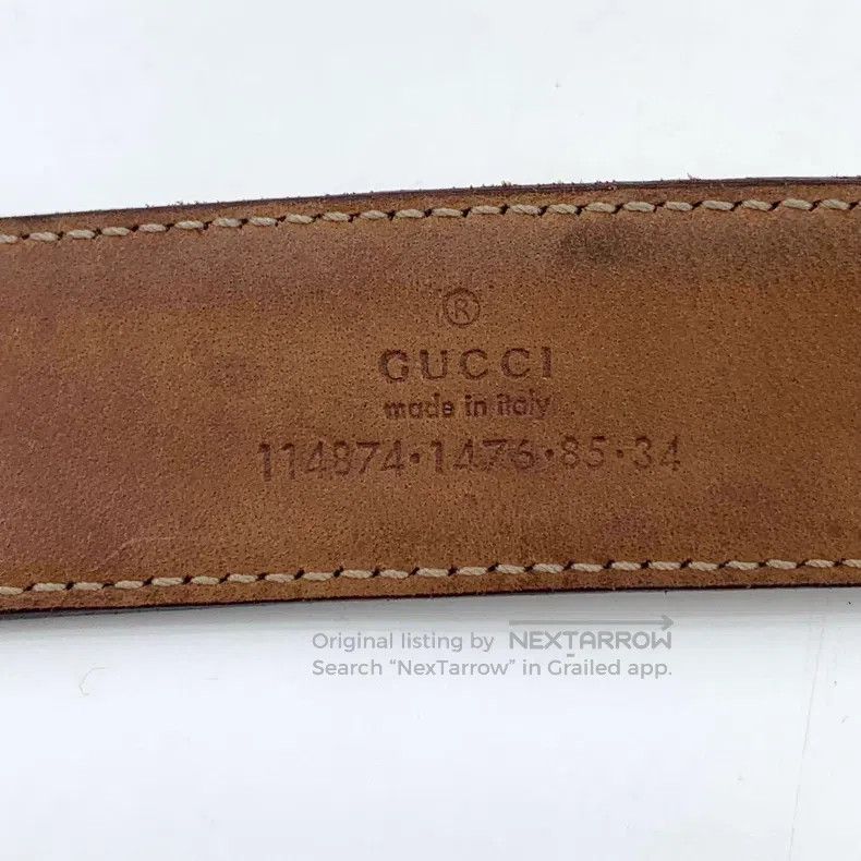 Gucci Gucci Brown logo jacquad full print double G smooth buckle Size ONE SIZE - 6 Thumbnail