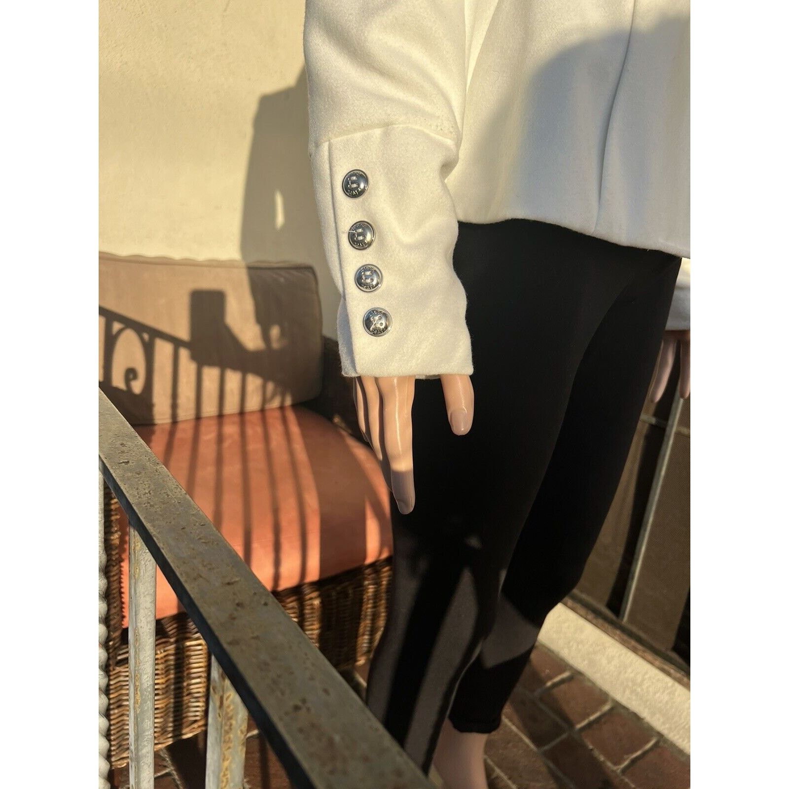 Black Rivet Black Rivet Women’s White Pea Coat Belted Buttons Xs Size XS / US 0-2 / IT 36-38 - 6 Thumbnail