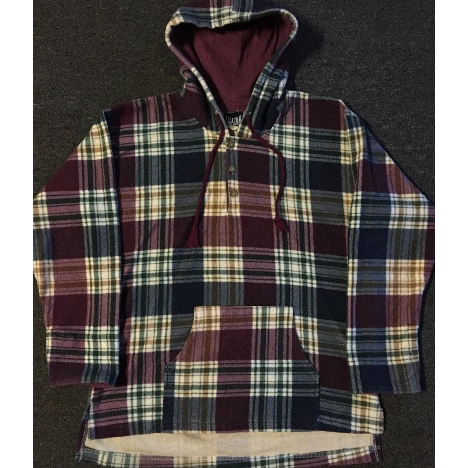 Quiksilver Vtg 90s Flannel Henley Hoodie M Surf Skate Grunge Punk Billabong Rusty OP Y2K Size US XL / EU 56 / 4 - 2 Thumbnail
