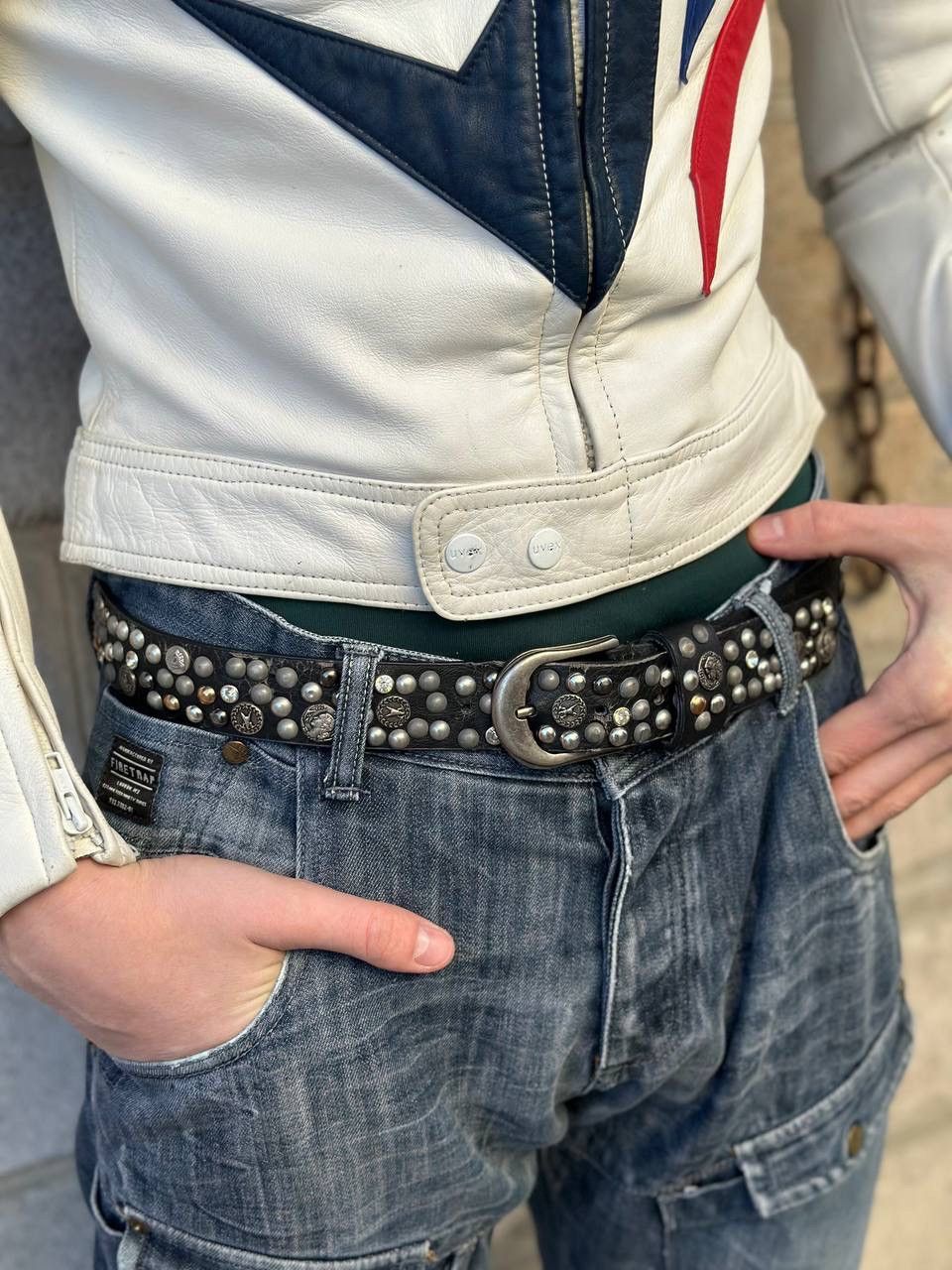Thomas Pink VTG Punk Leather Belt Rock Band Y2K 00s USA Hype Trend Size ONE SIZE - 1 Thumbnail