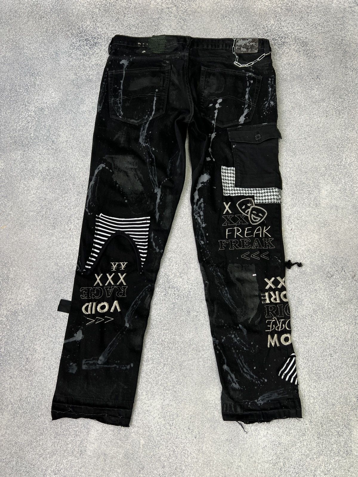 Designer × Japanese Brand × Vintage Vintage punk rock goth emo metal dark ripped crazy jeans Size US 40 / EU 56 - 18 Thumbnail