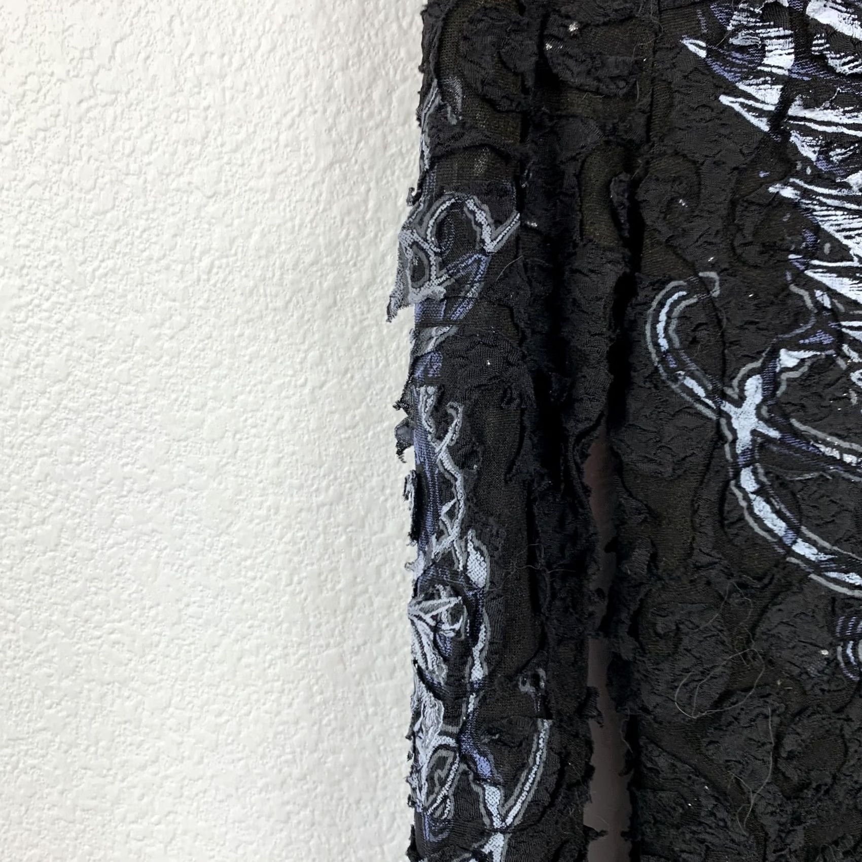Vintage VINTAGE Y2K In Vein Women's M Black Sheer Textured Full Zip Hoodie Jacket Gothic Tattoo Gender: Womens Size M / US 6-8 / IT 42-44 - 2 Thumbnail
