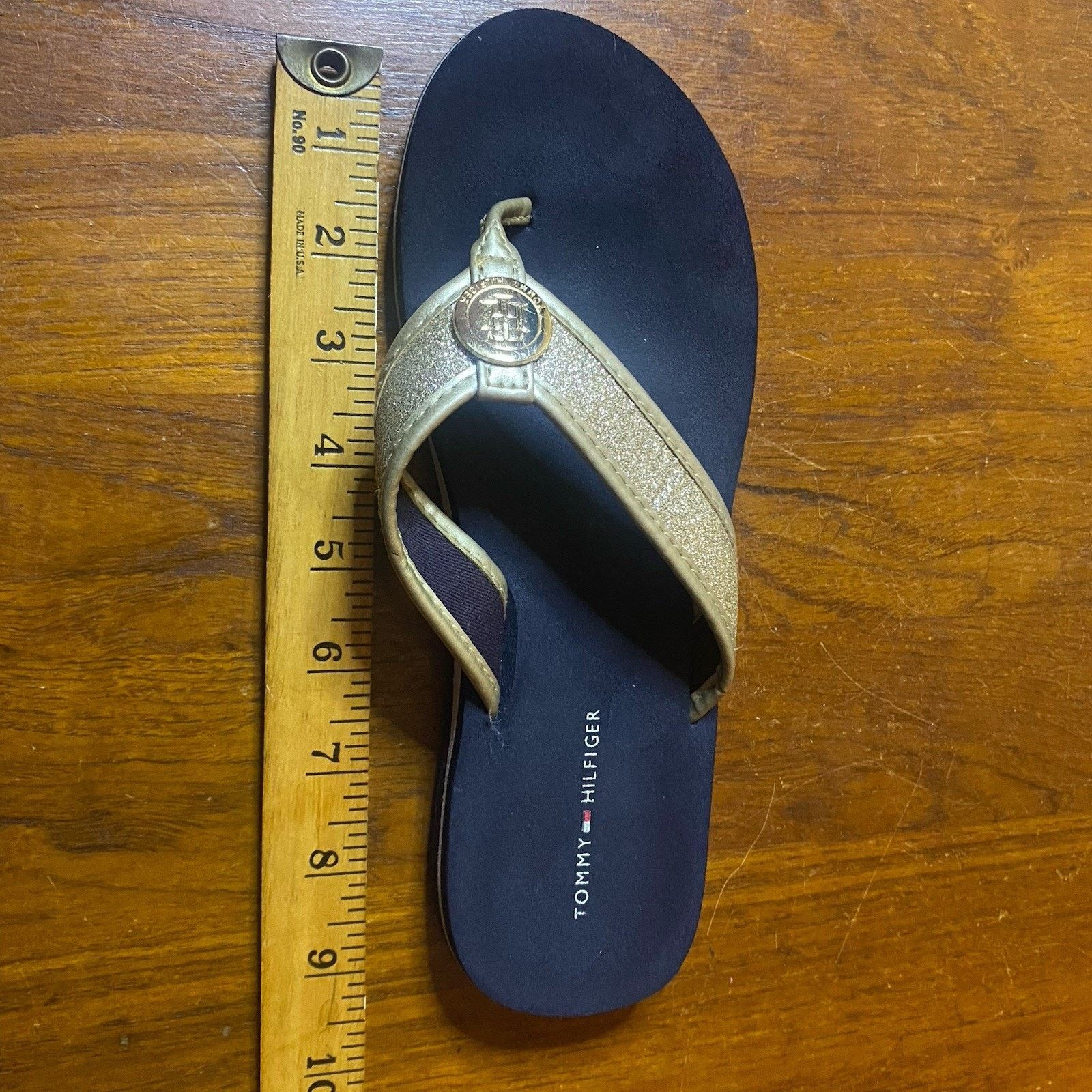 Tommy Hilfiger Tommy Hilfiger Women Sz 7 Sandal Flip flops Glitter NavyGold Size US 7 / IT 37 - 5 Thumbnail