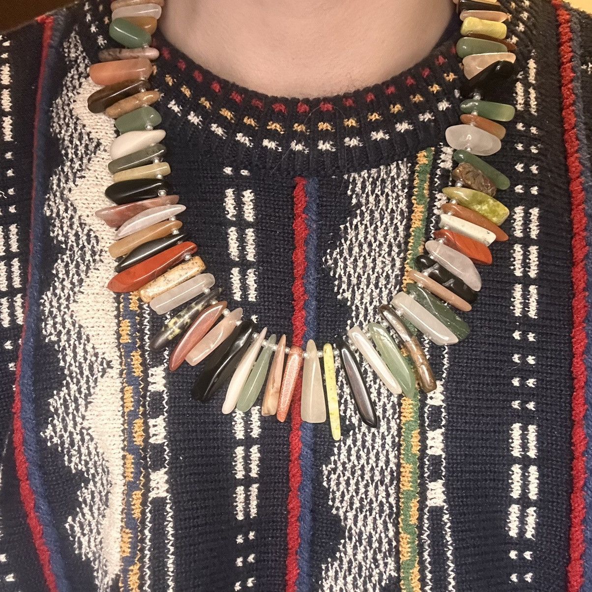 Japanese Brand × Vintage Vintage Shaman Psychodelic Stones nature Rare necklace Size ONE SIZE - 6 Thumbnail
