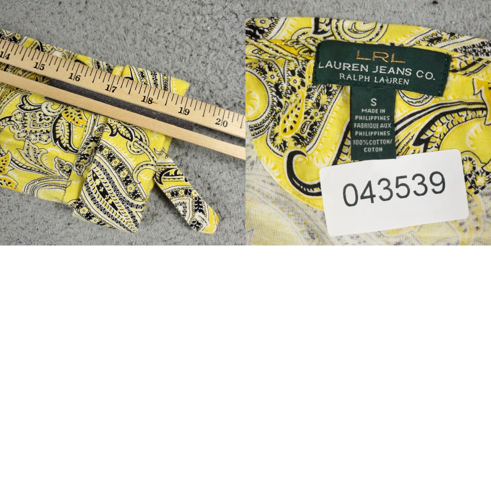 Ralph Lauren Lauren Ralph Lauren Blouse Womens Size Small Yellow Paisley Long Sleeve Button Up Classic Preppy Size S / US 4 / IT 40 - 8 Thumbnail